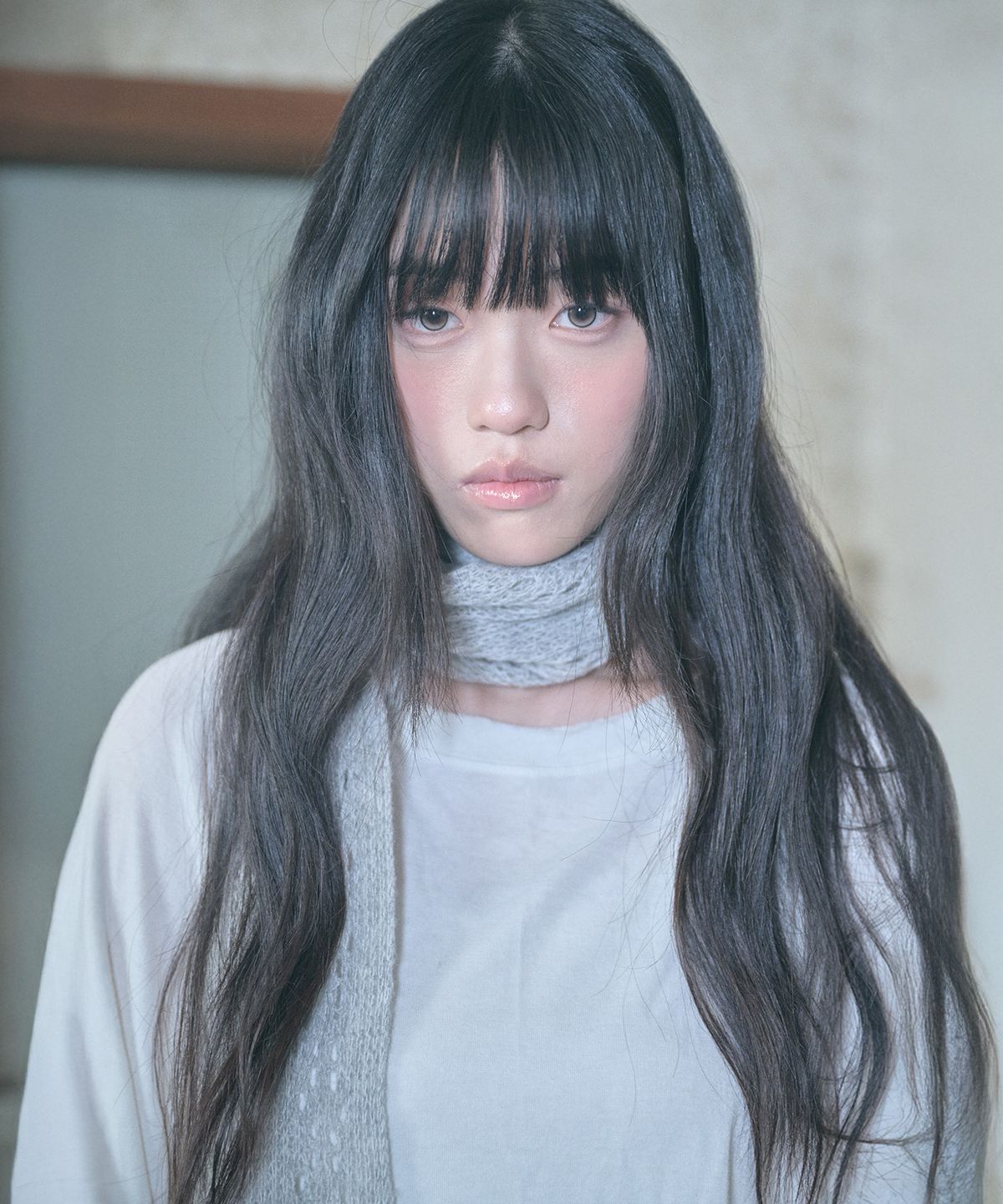 키이비(KIIBI) nostalgic knit muffler grey