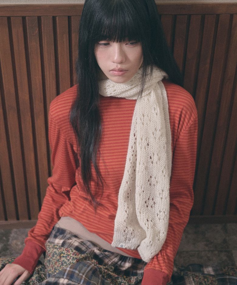 nostalgic knit muffler ivory