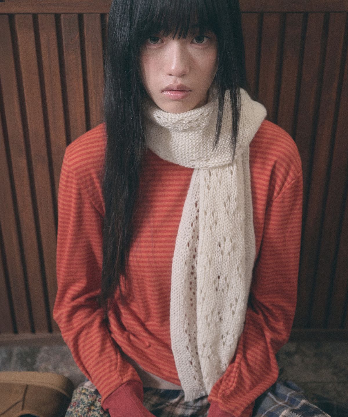 키이비(KIIBI) nostalgic knit muffler ivory