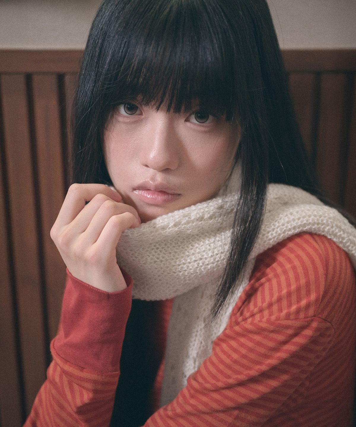 키이비(KIIBI) nostalgic knit muffler ivory