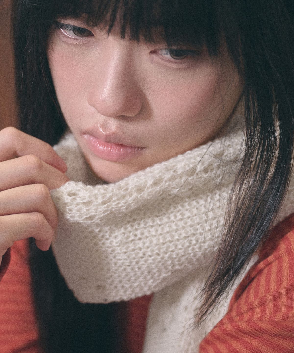 키이비(KIIBI) nostalgic knit muffler ivory