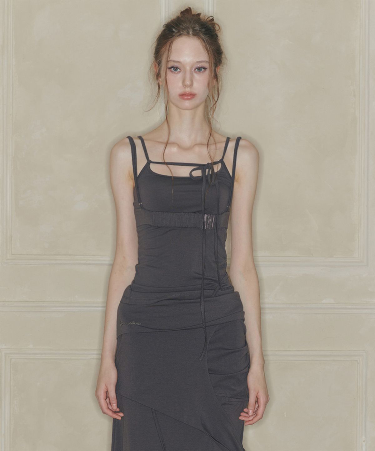 페인오어플레져(PAINORPLEASURE) CORSET PANEL TOP charcoal