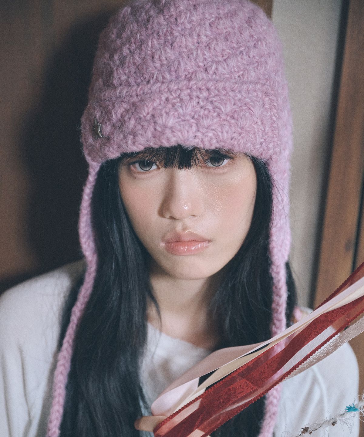 키이비(KIIBI) handmade crochet trooper hat purple
