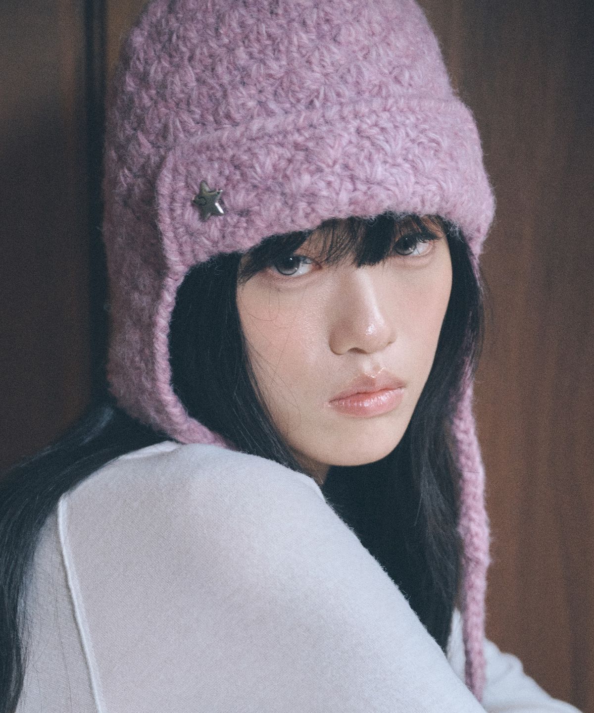 키이비(KIIBI) handmade crochet trooper hat purple