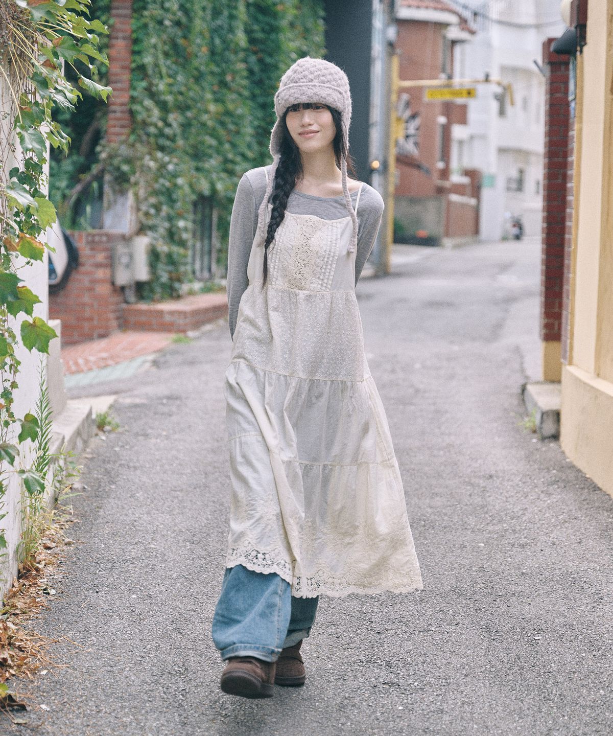 키이비(KIIBI) handmade crochet trooper hat beige