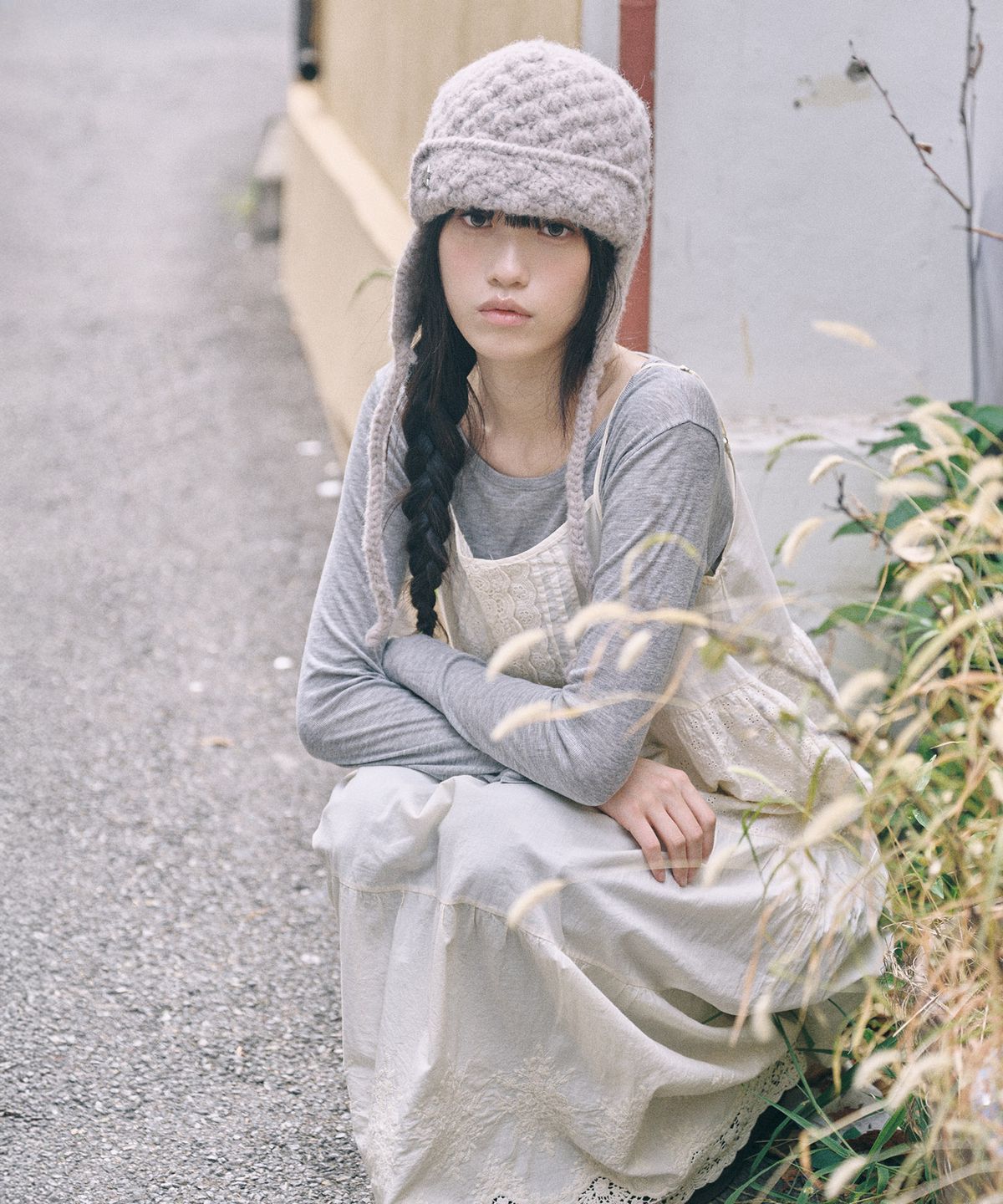 키이비(KIIBI) handmade crochet trooper hat beige