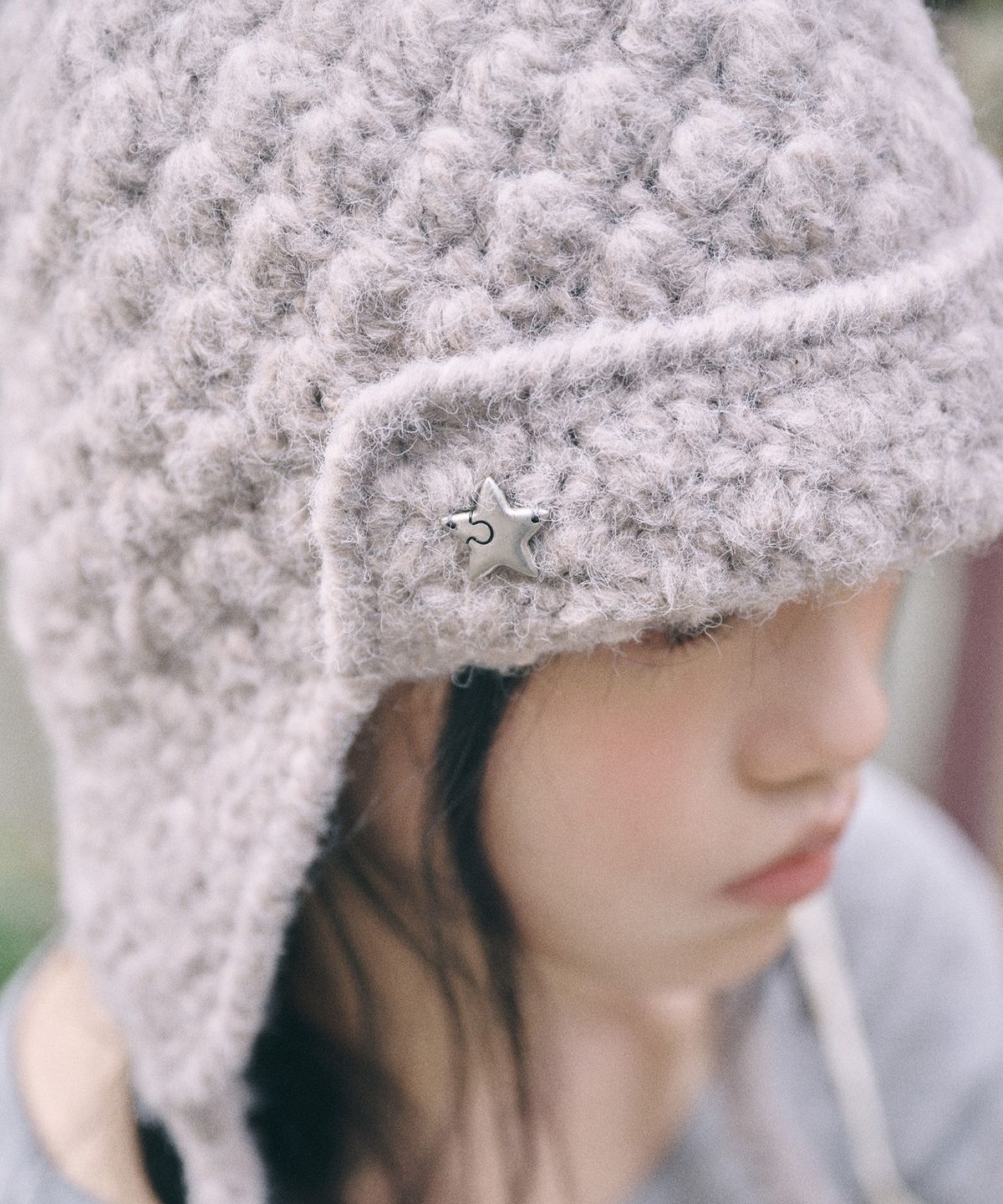 키이비(KIIBI) handmade crochet trooper hat beige
