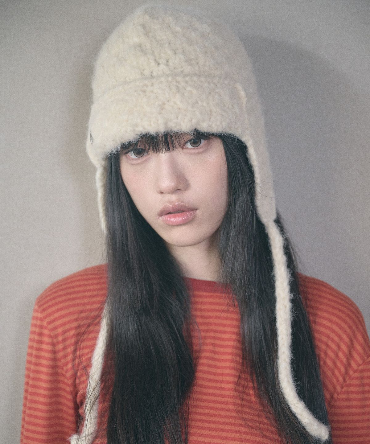 키이비(KIIBI) handmade crochet trooper hat cream