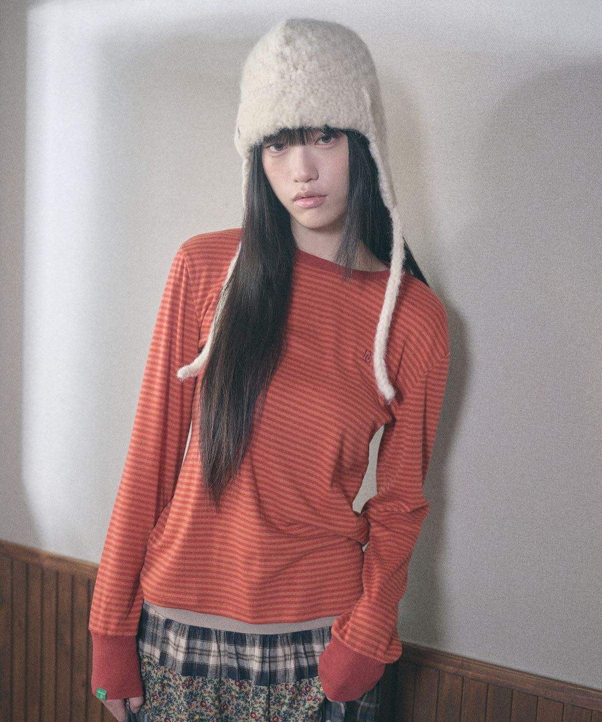 키이비(KIIBI) handmade crochet trooper hat cream