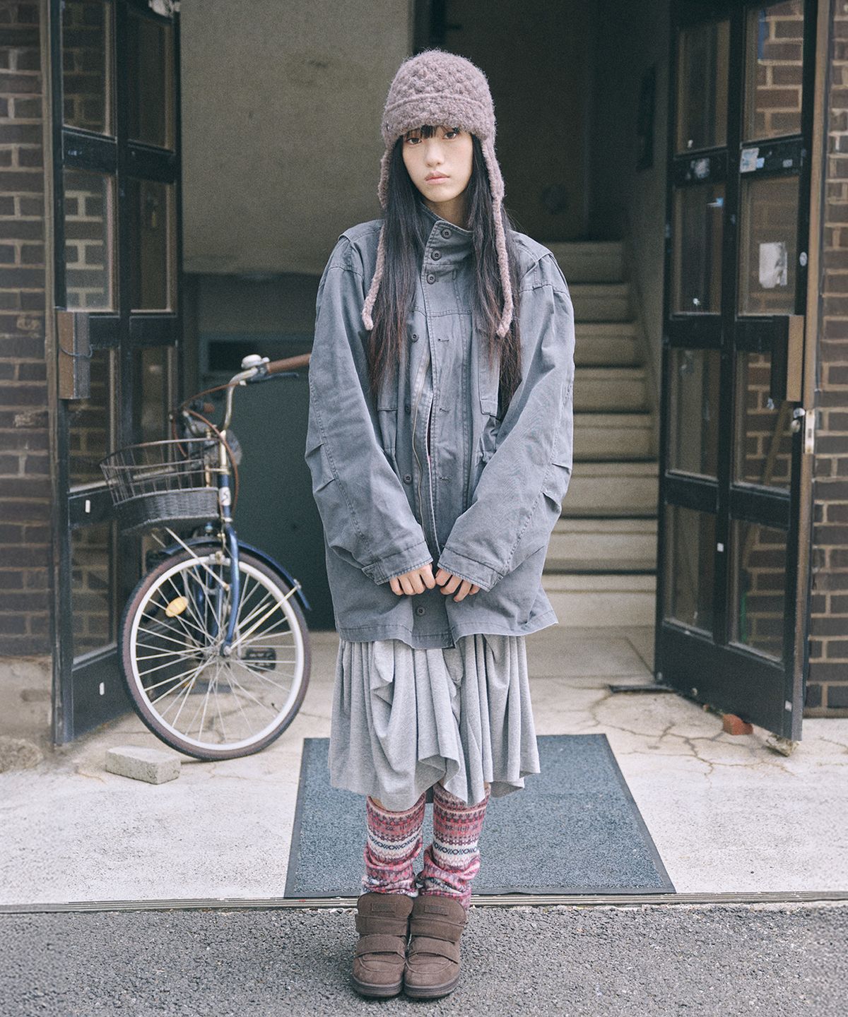 키이비(KIIBI) handmade crochet trooper hat brown