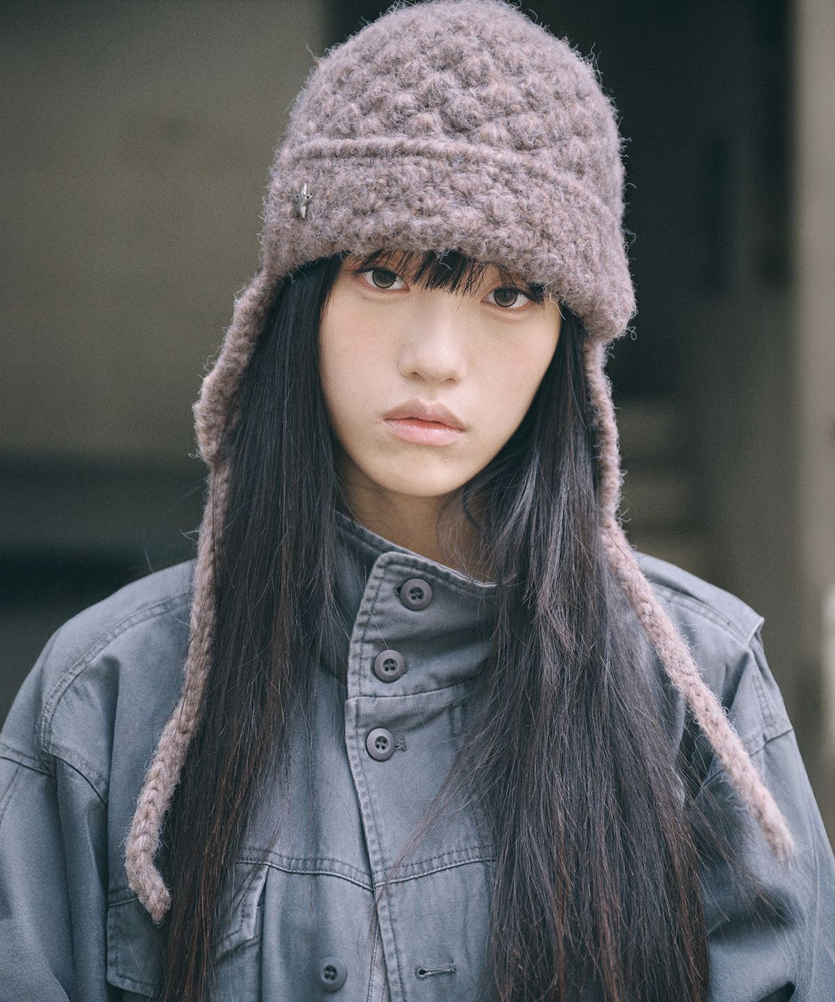 키이비(KIIBI) handmade crochet trooper hat brown