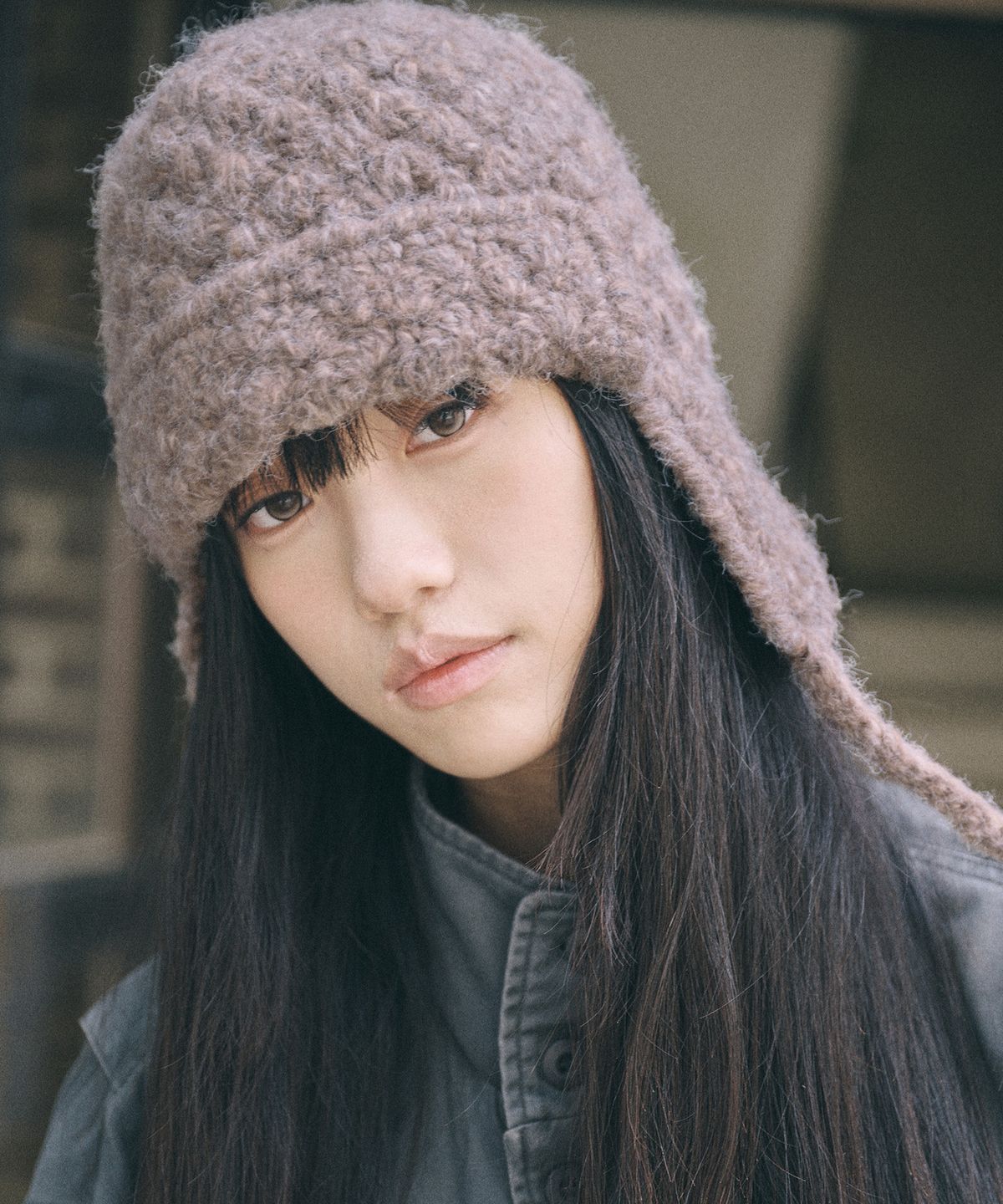 키이비(KIIBI) handmade crochet trooper hat brown