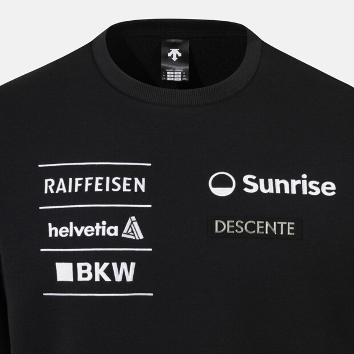 데상트(DESCENTE) 스위스 스키 기모 맨투맨 블랙 SR423SHTO1