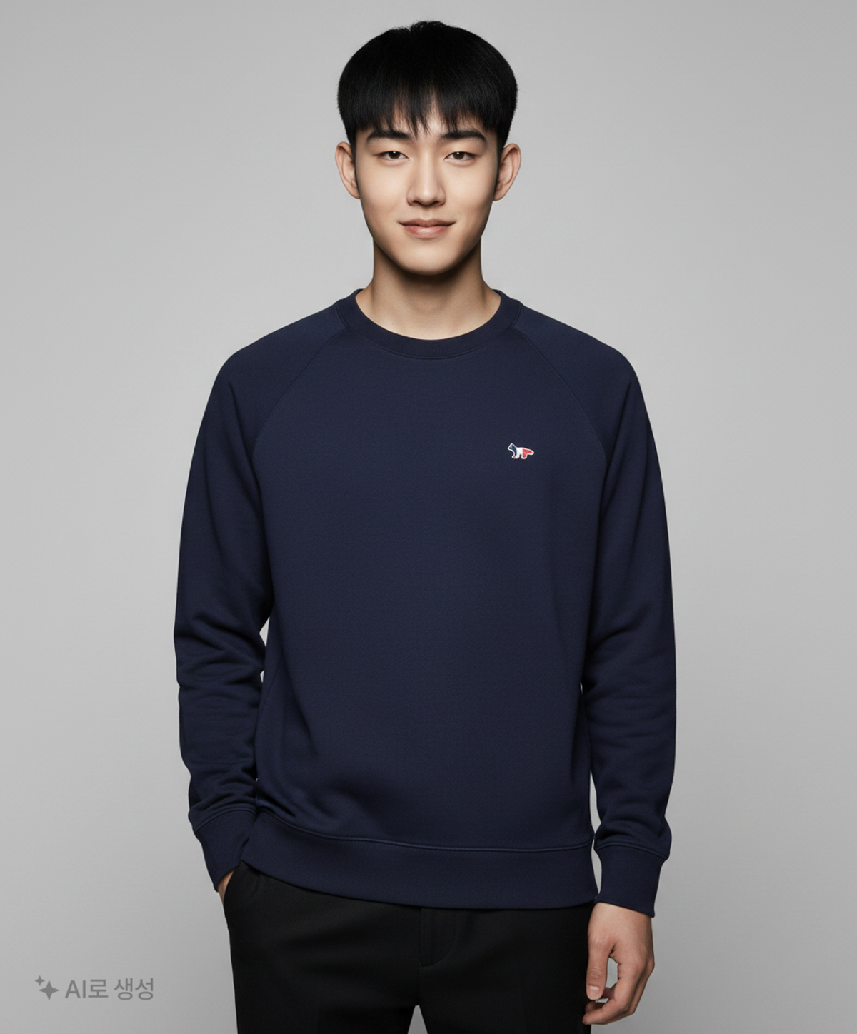 메종 키츠네(MAISON KITSUNE) 22SS 트리컬러 폭스 맨투맨 FM00322KM0001 XXL
