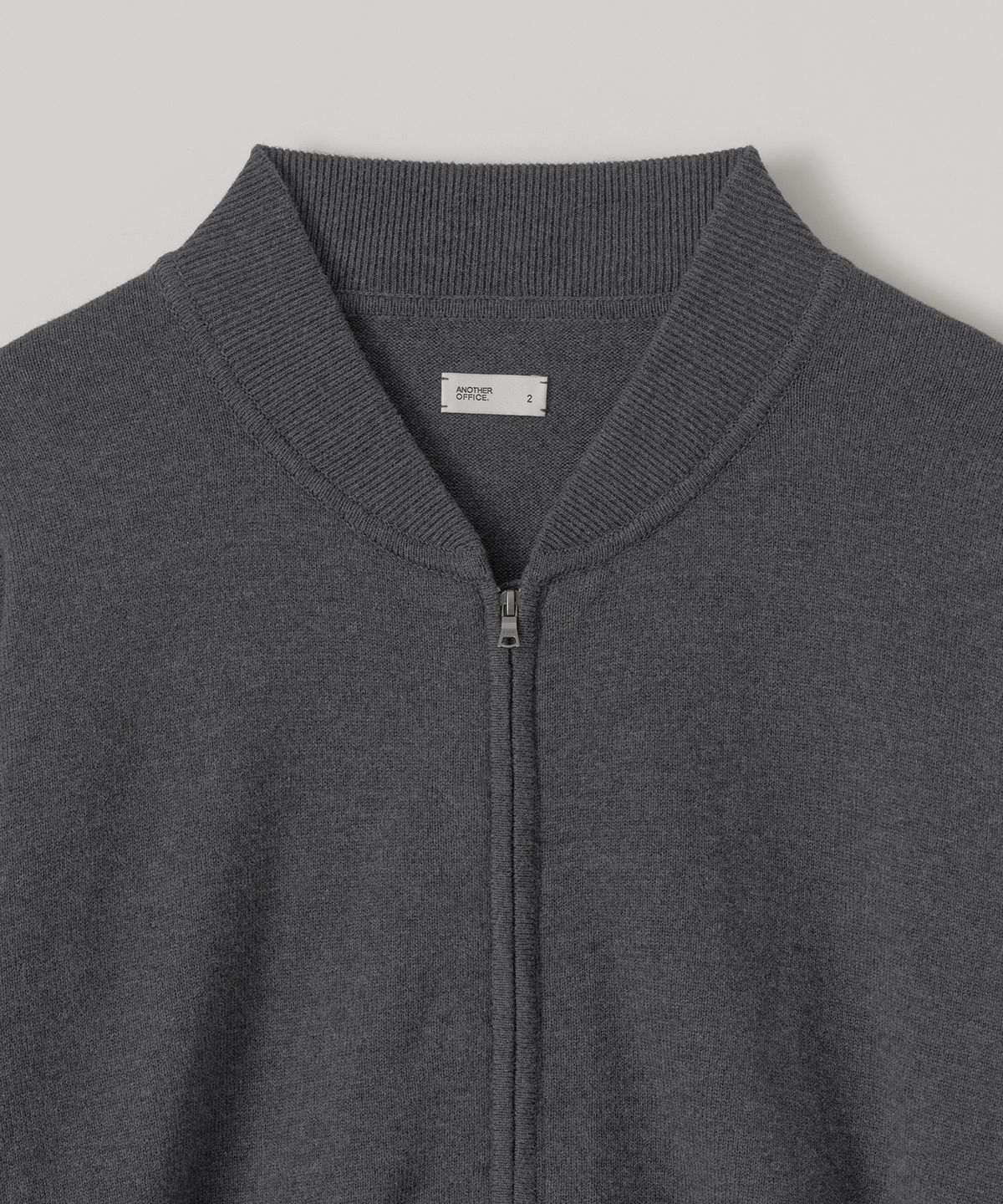 어나더 오피스(ANOTHER OFFICE) Aviator Knit Blouson (Charcoal)