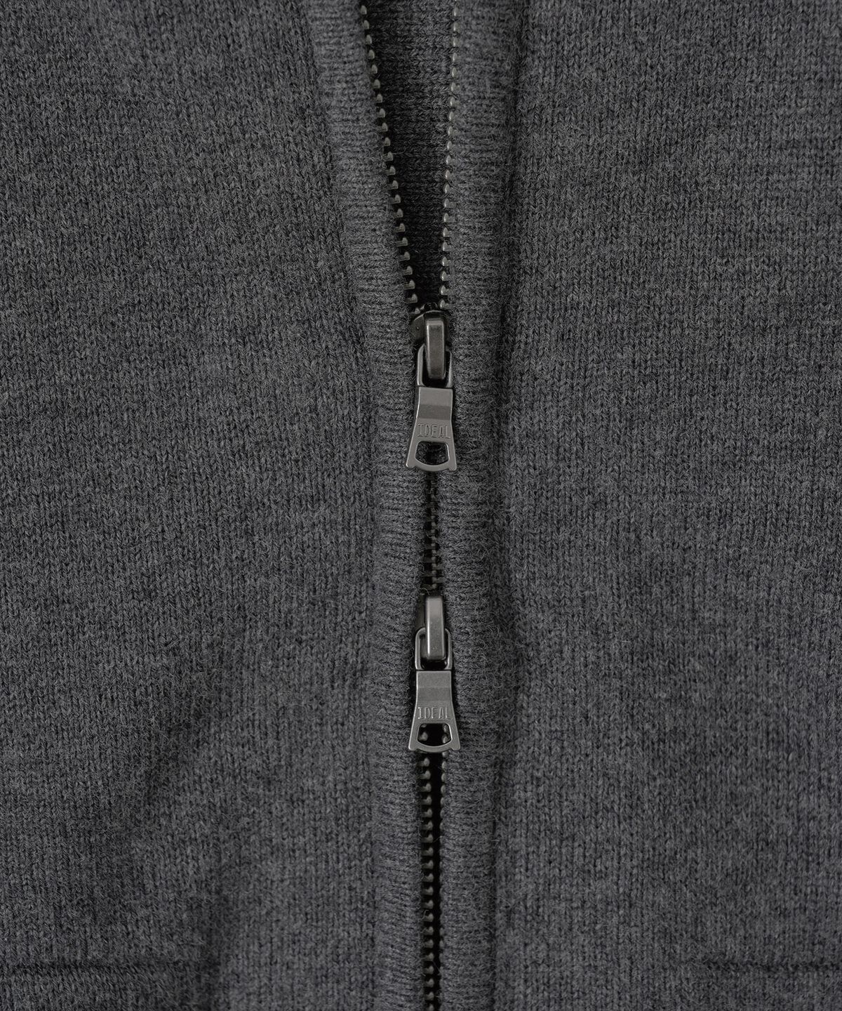 어나더 오피스(ANOTHER OFFICE) Aviator Knit Blouson (Charcoal)