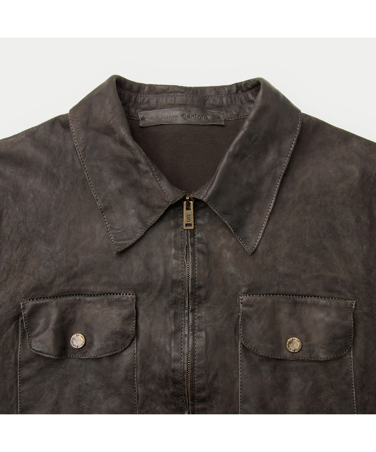 시리즈(SERIES) SALVATORE SANTORO ZIP-UP LEATHER JACKET SVUDW26001BRX