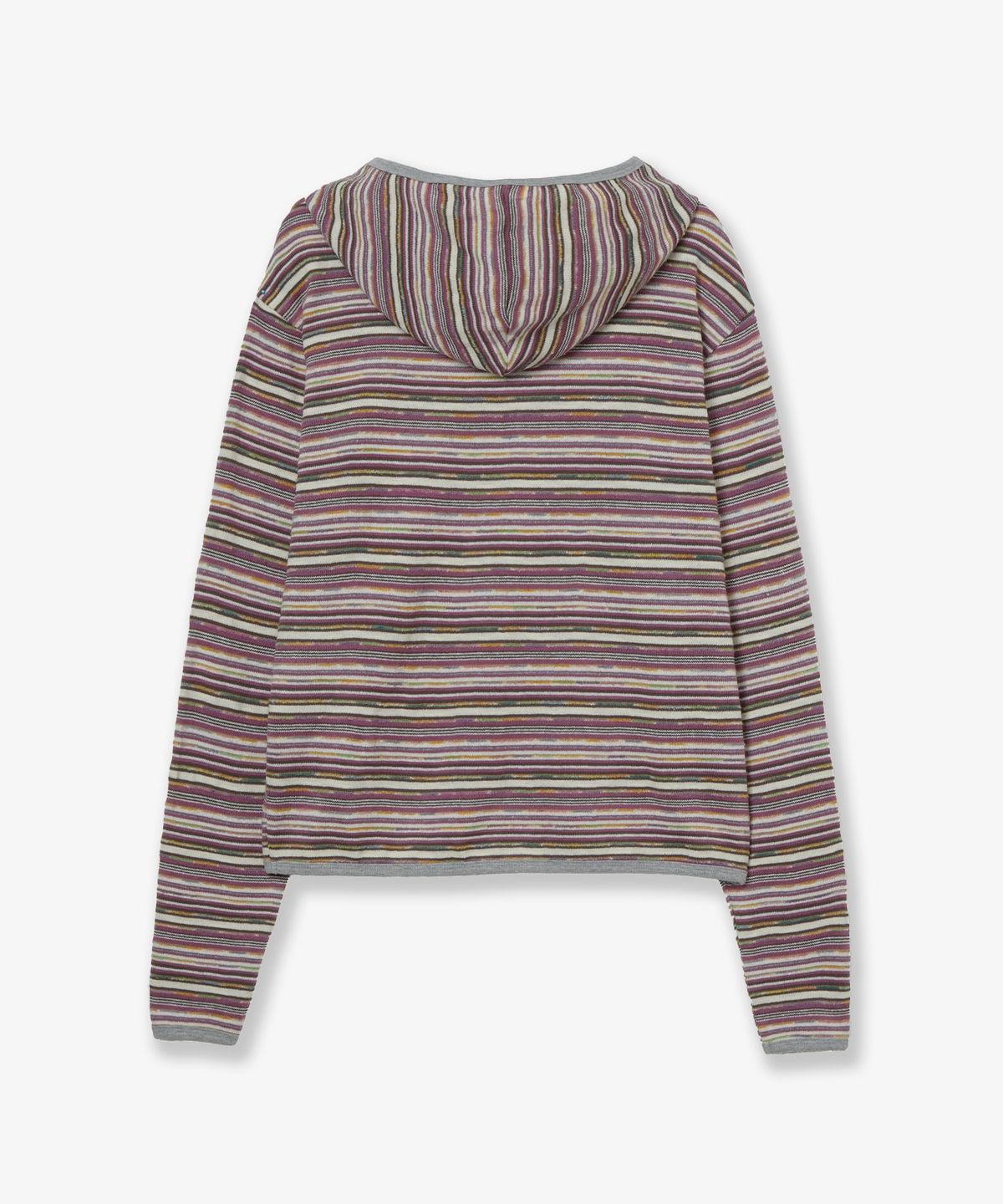 에이이에이이(AEAE) STRIPE KNIT HOODIE [PURPLE]