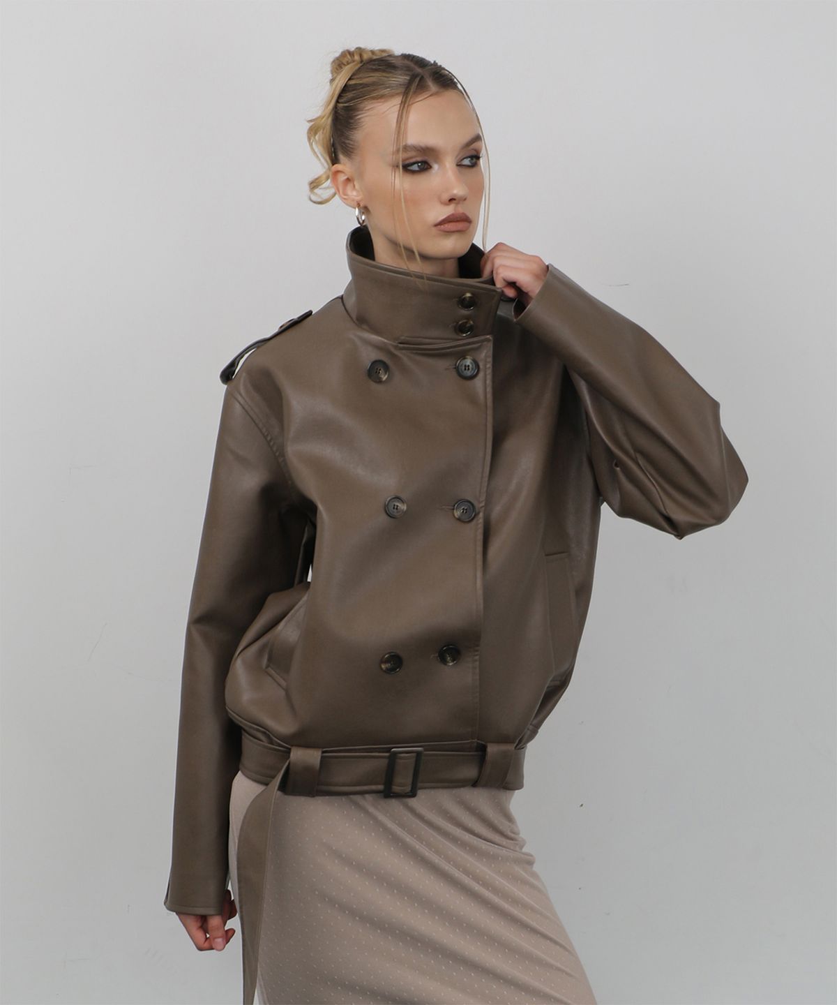 웨이브걸(WAVEGIRL) Vegan Leather Jacket (2color)