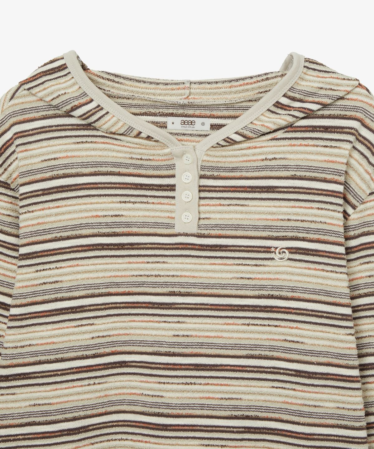 에이이에이이(AEAE) STRIPE KNIT HOODIE [IVORY]