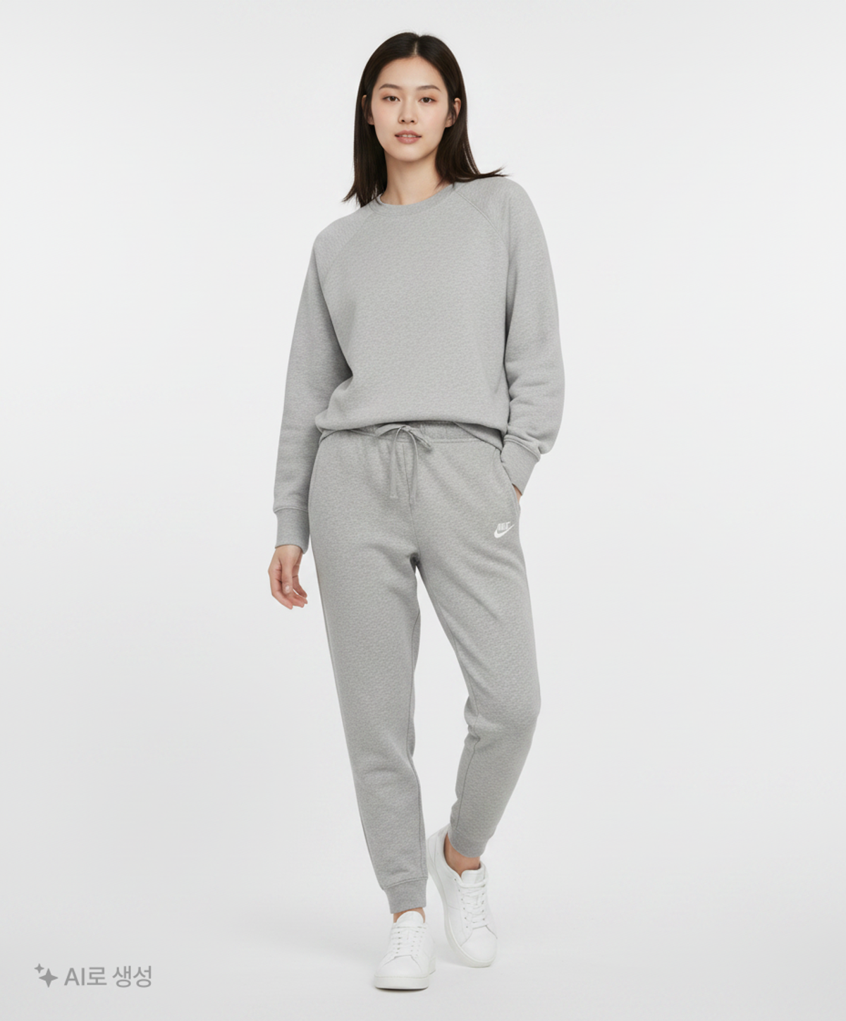 나이키(NIKE) 스포츠웨어 클럽 플리스 미드라이즈 조거 W - 다크 그레이 헤더:화이트 / DQ5192-063 S