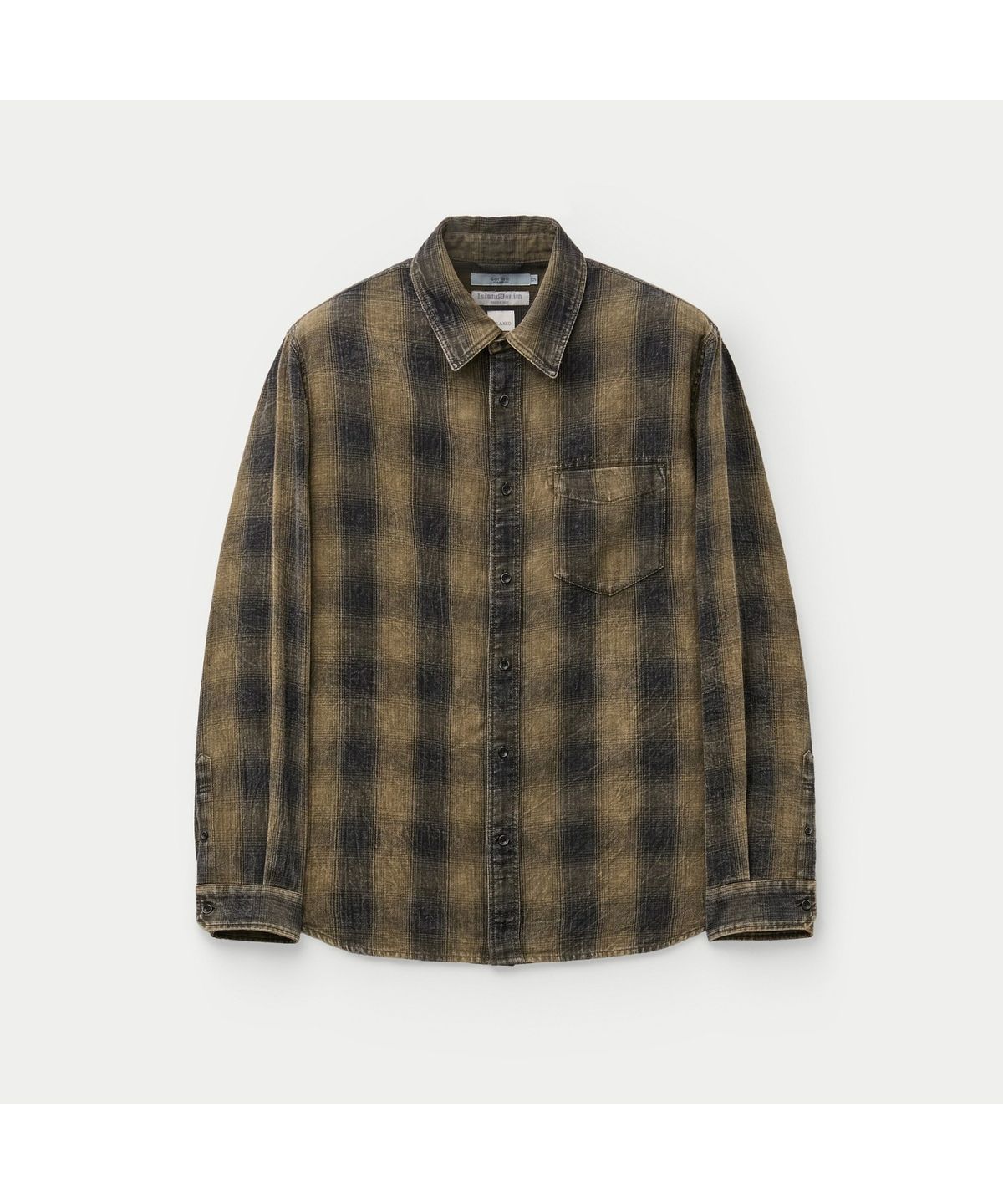 시리즈(SERIES) [ISLAND DENIM] 워싱 카키 체크셔츠(릴렉스핏) SASFW26421KHX