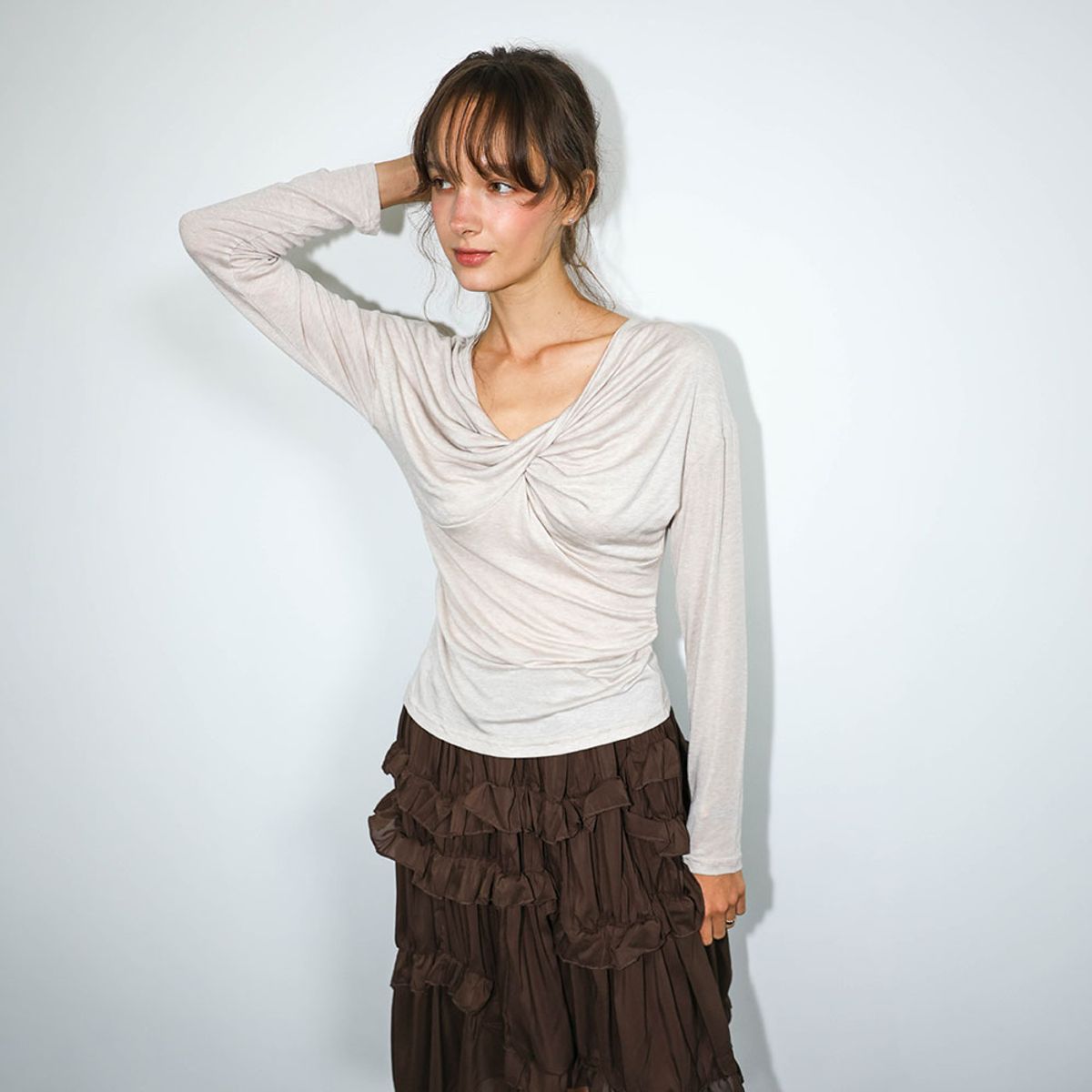 던드롭(DUNDROP) DD_Twist front drape top