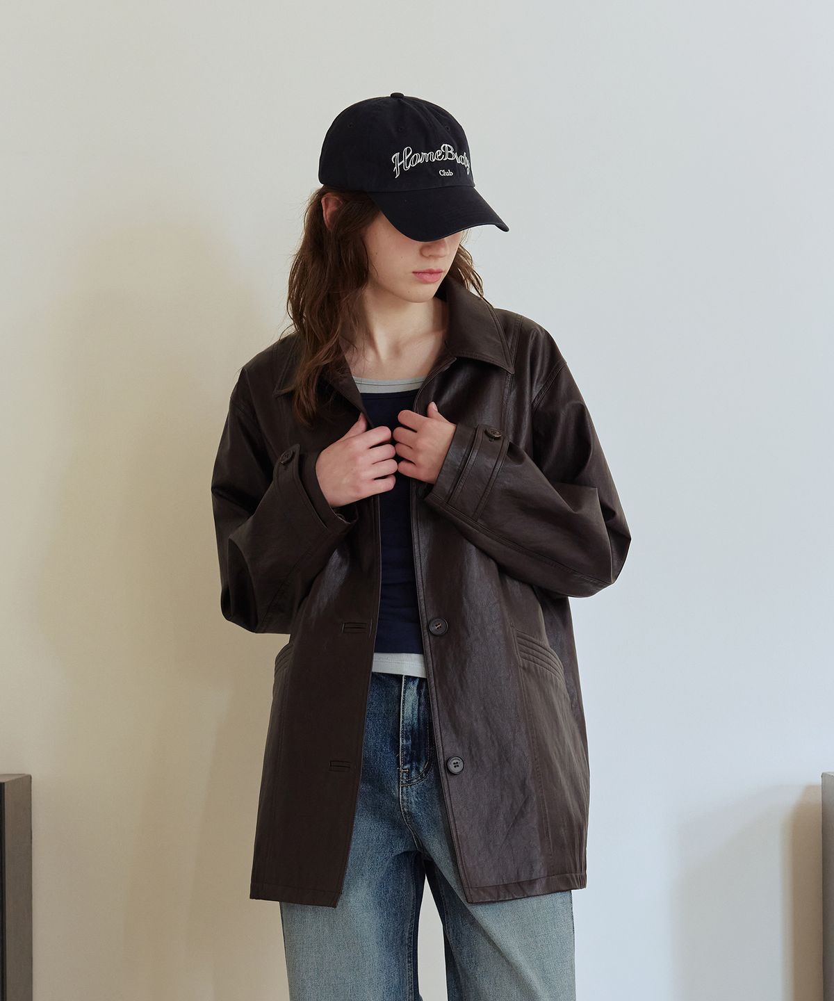 애프터아워즈(AFTERHOURS) WASHED DEEP BALL CAP (NAVY)