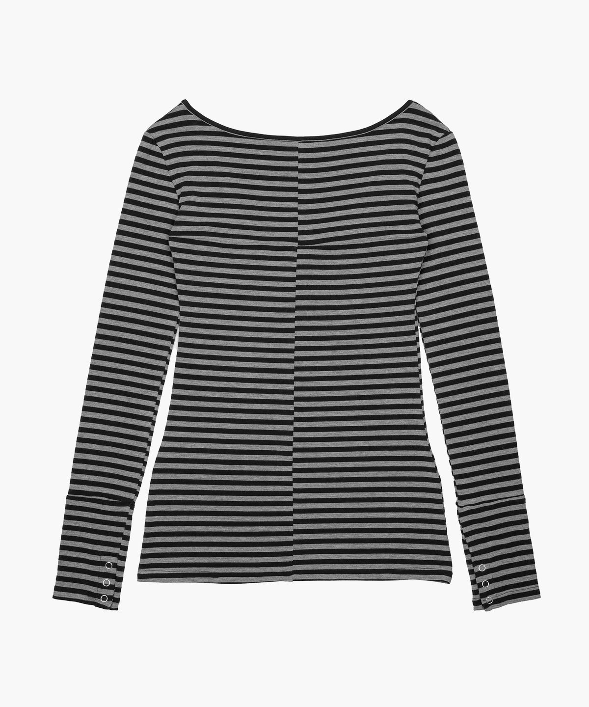 러프넥(ROUGHNECK) Deep U-neck Long Sleeve Stripe
