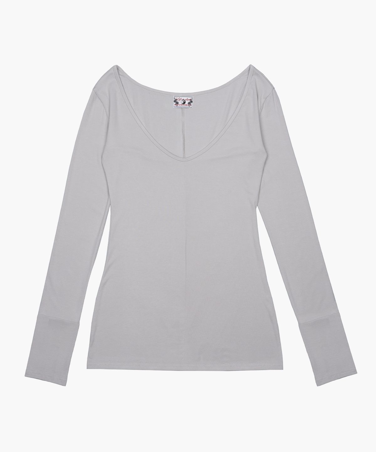 러프넥(ROUGHNECK) Deep U-neck Long Sleeve Ash