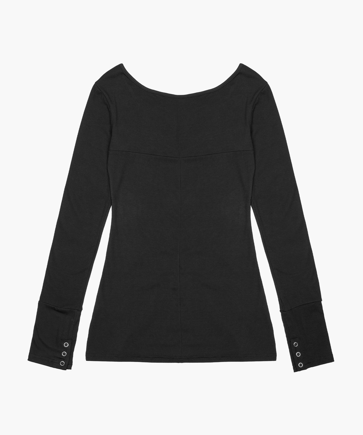 러프넥(ROUGHNECK) Deep U-neck Long Sleeve Black