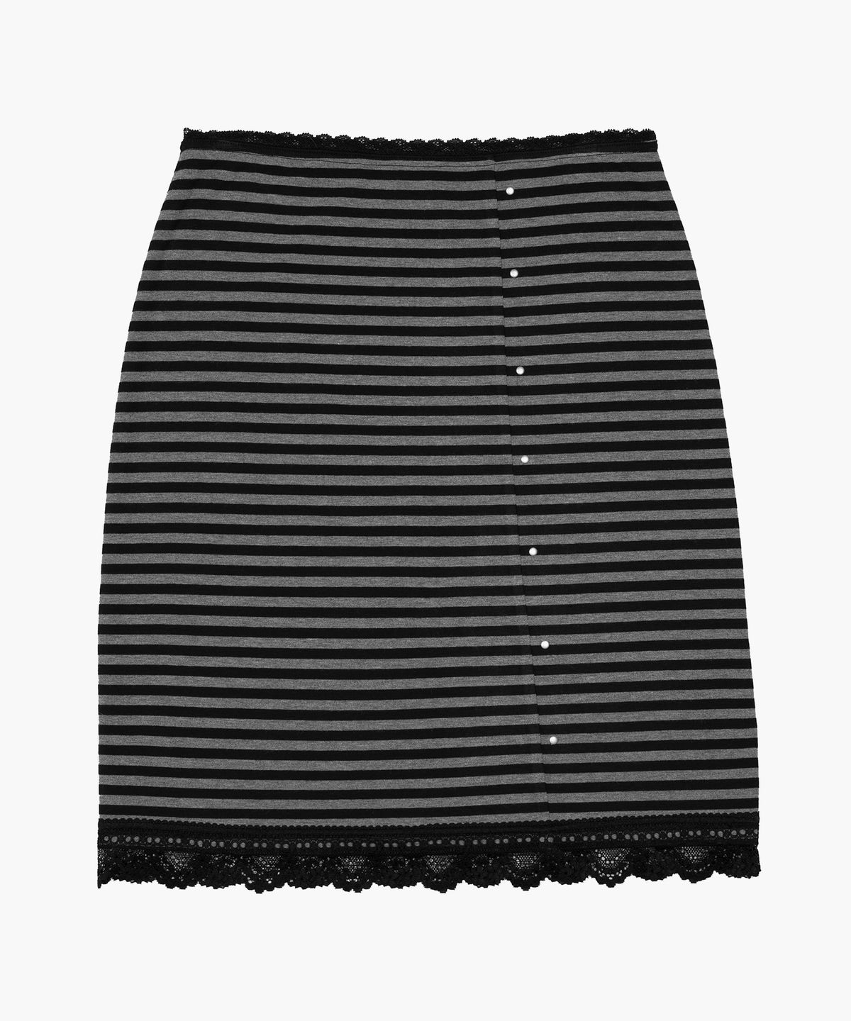 러프넥(ROUGHNECK) Stripe Lace Skirt
