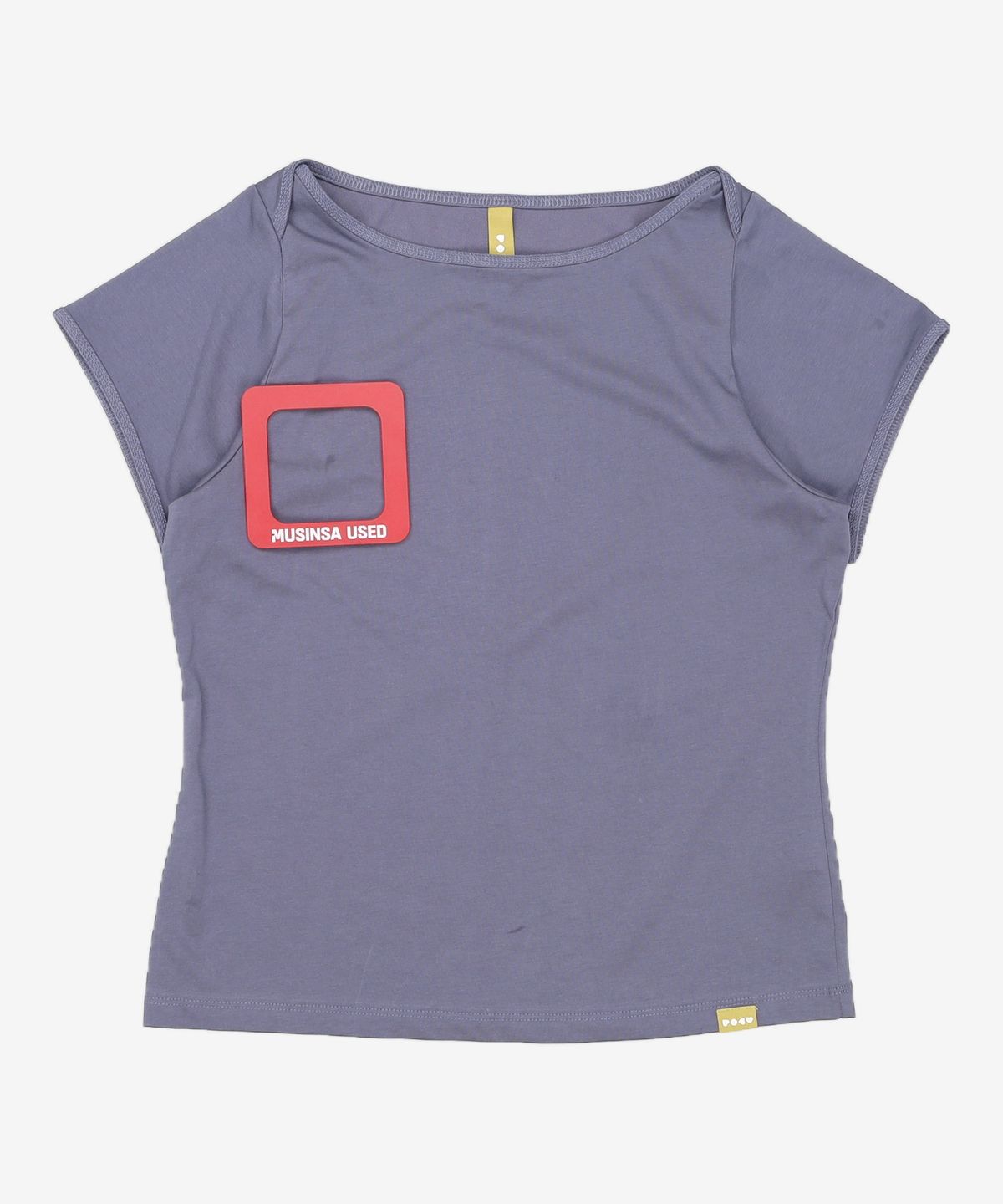 포에브(POEV) Solid Boat-neck T-Shirt - Navy FREE