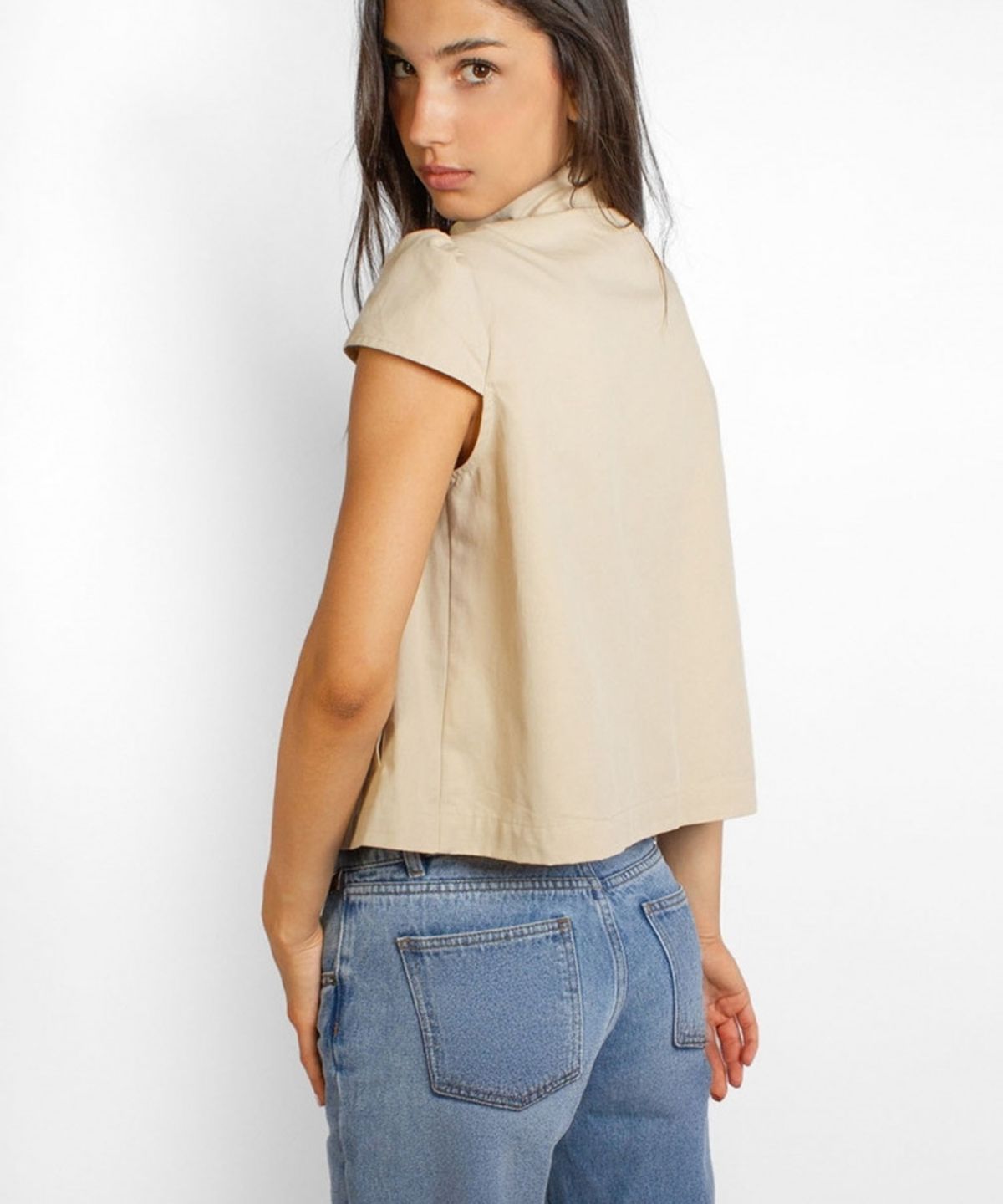 섭듀드(SUBDUED) High-neck Shirt (BEIGE)
