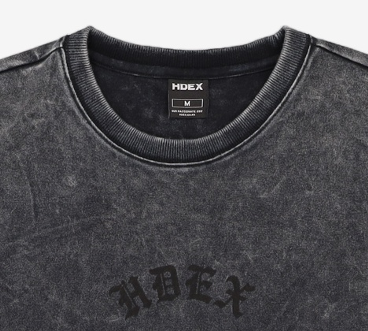 에이치덱스(HDEX) 올드 페이디드 워싱 숏 슬리브 (Black) M