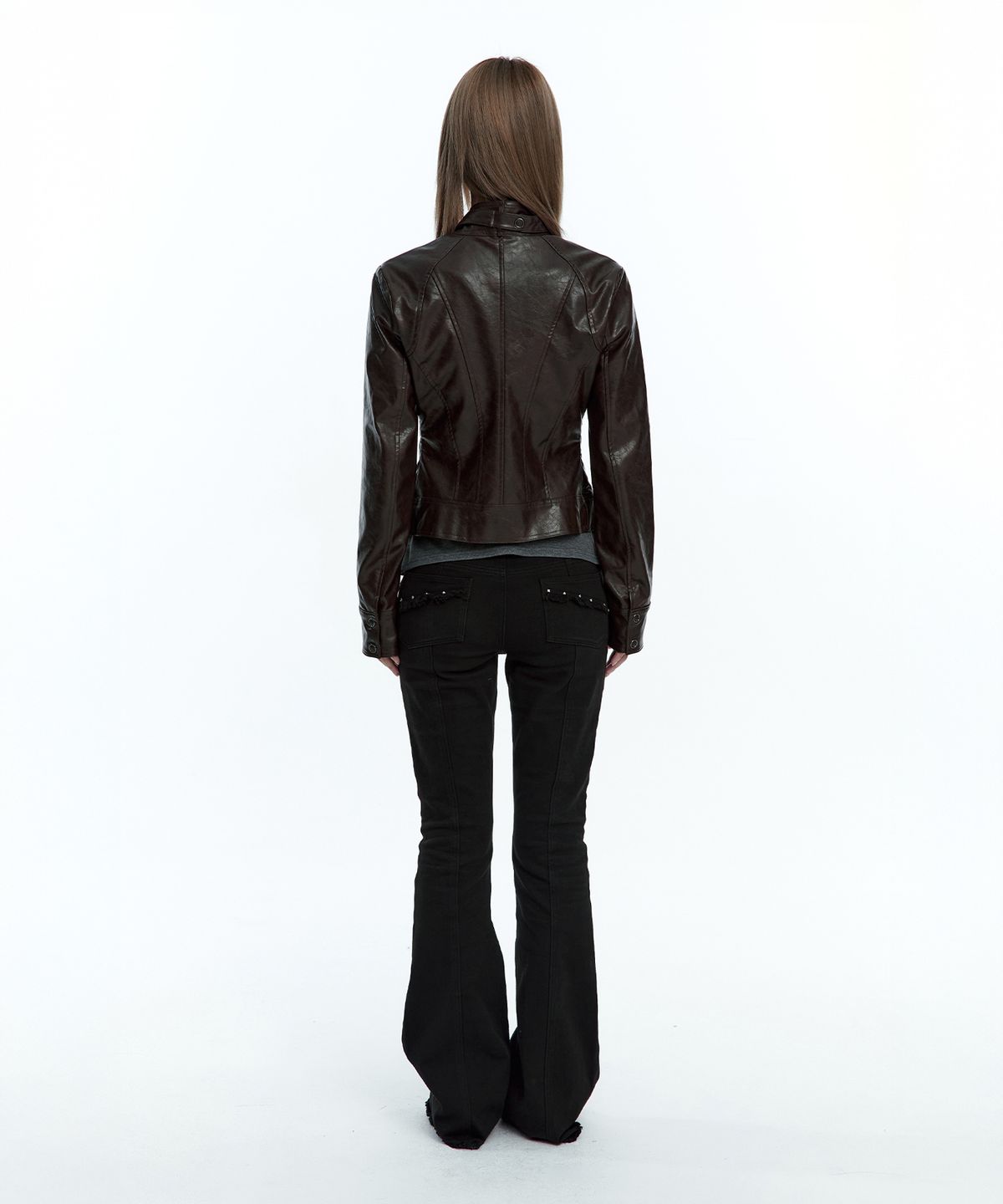 러프넥(ROUGHNECK) Western Studed BootCut Pants Black