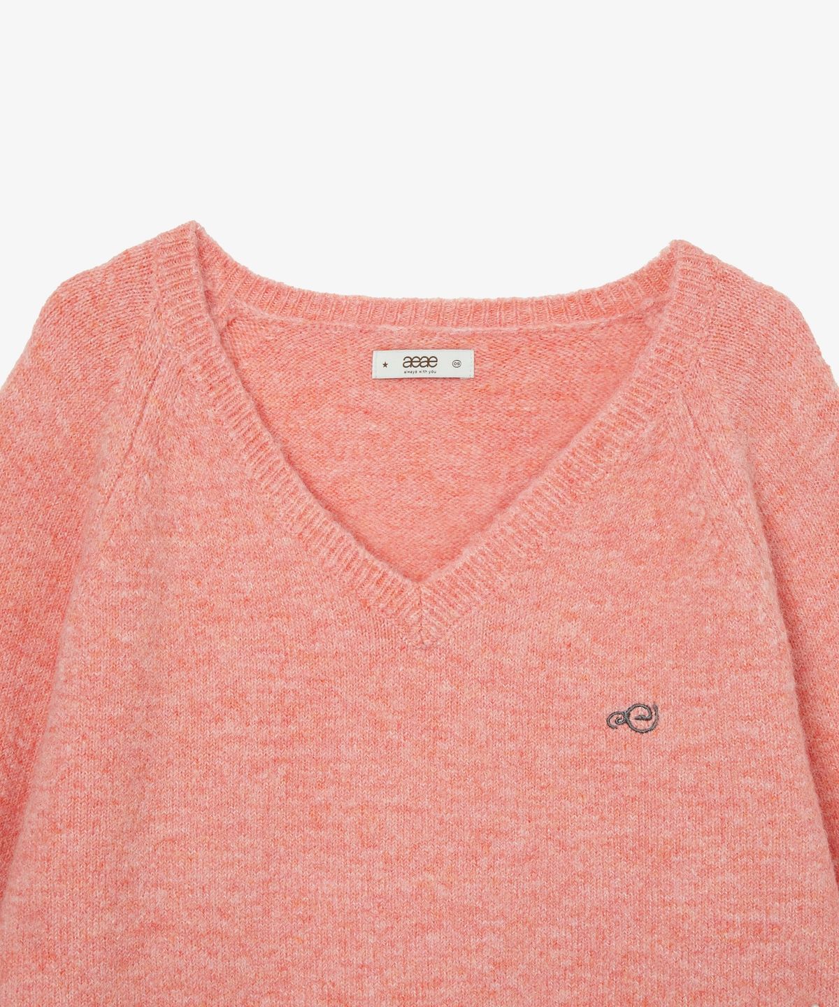 에이이에이이(AEAE) SYMBOL V NECK KNIT [PINK]