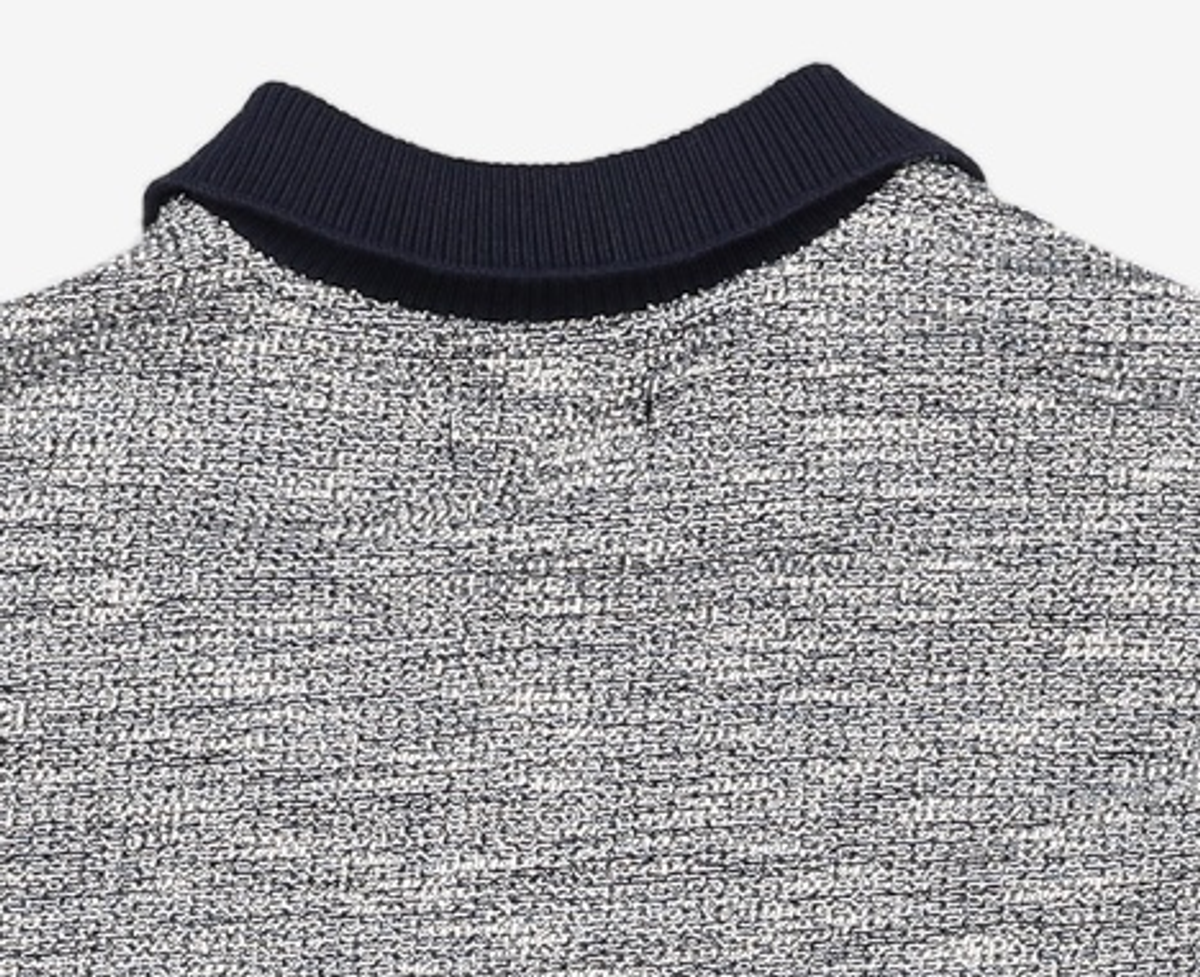 메종미네드(MAISON MINED) MIXED BOUCLE COLLAR KNIT LONG SLEEVE BLUE S