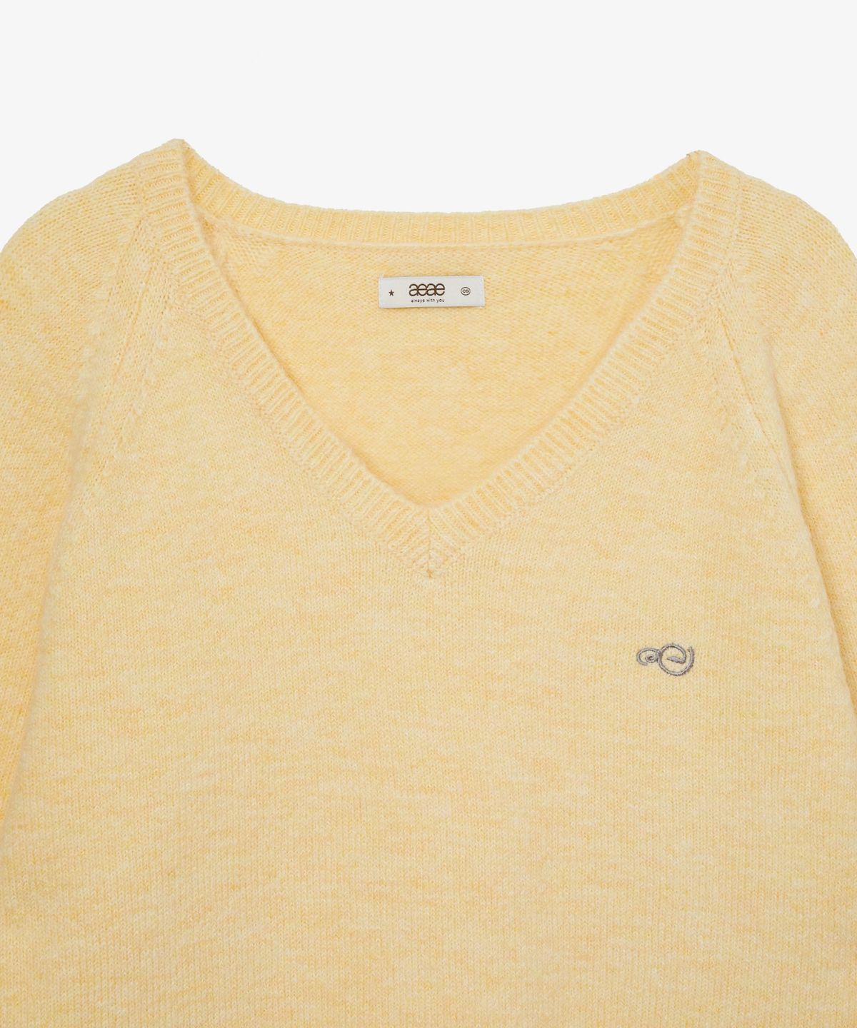 에이이에이이(AEAE) SYMBOL V NECK KNIT [YELLOW]