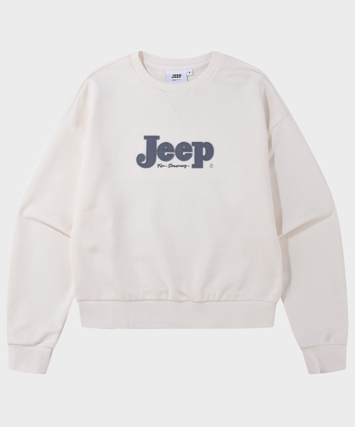 지프(JEEP) WOMEN 세리프 빅로고 맨투맨 (JR5TSF844IV)