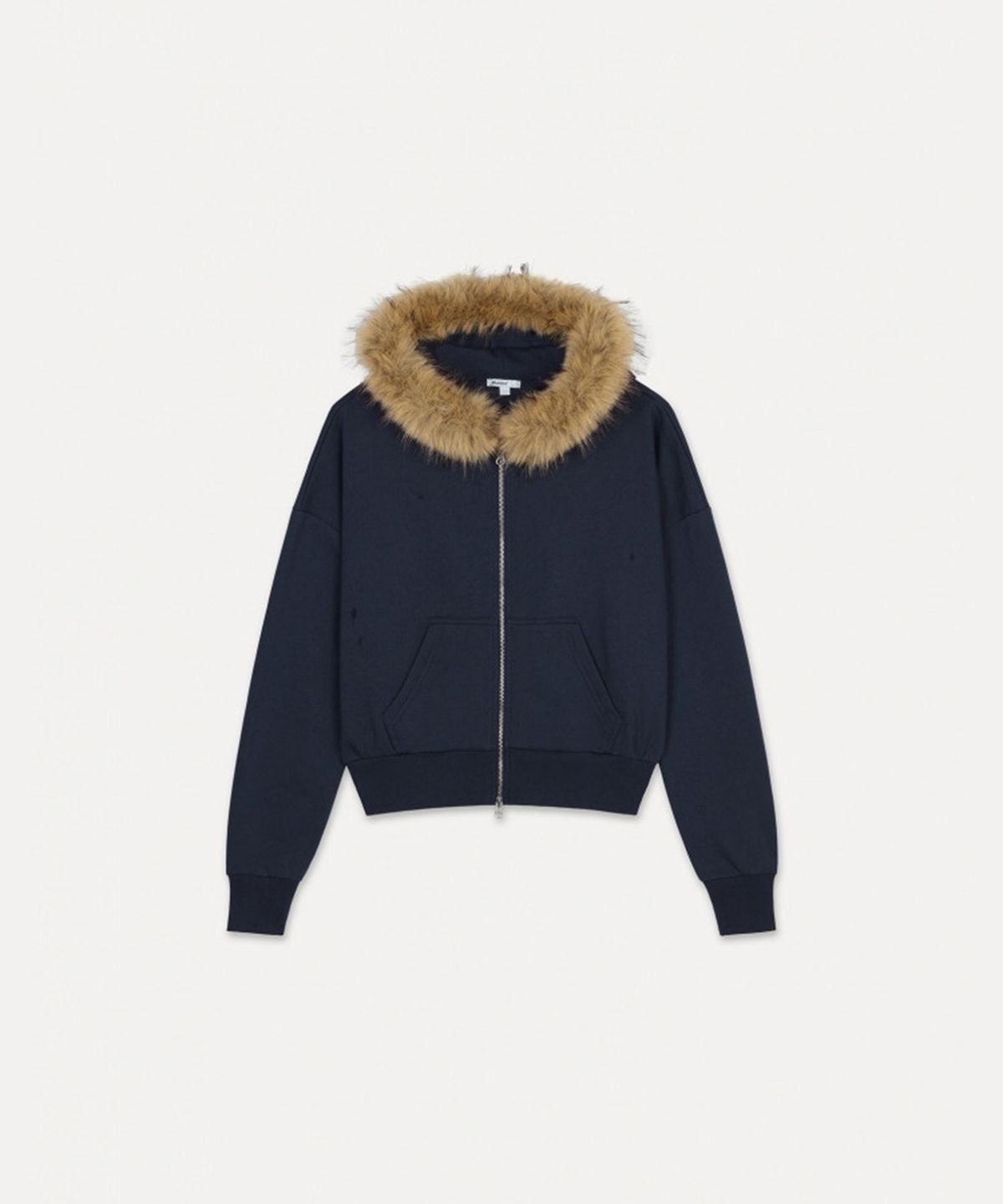 섭듀드(SUBDUED) Hooded Sweatshirt with Faux Fur (BLUE)