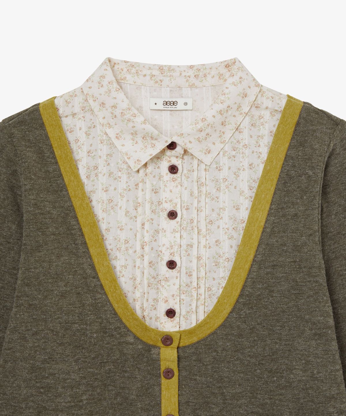 에이이에이이(AEAE) SHIRTS LAYERED CARDIGAN [OLIVE]