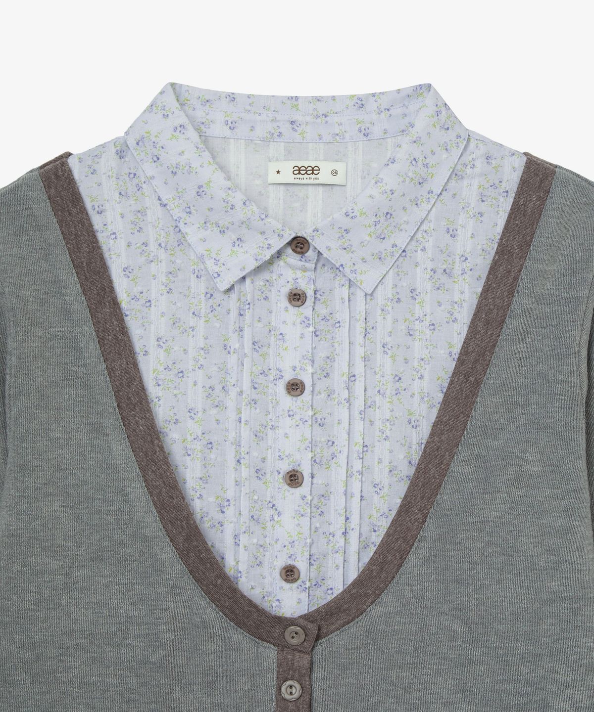 에이이에이이(AEAE) SHIRTS LAYERED CARDIGAN [GREY]