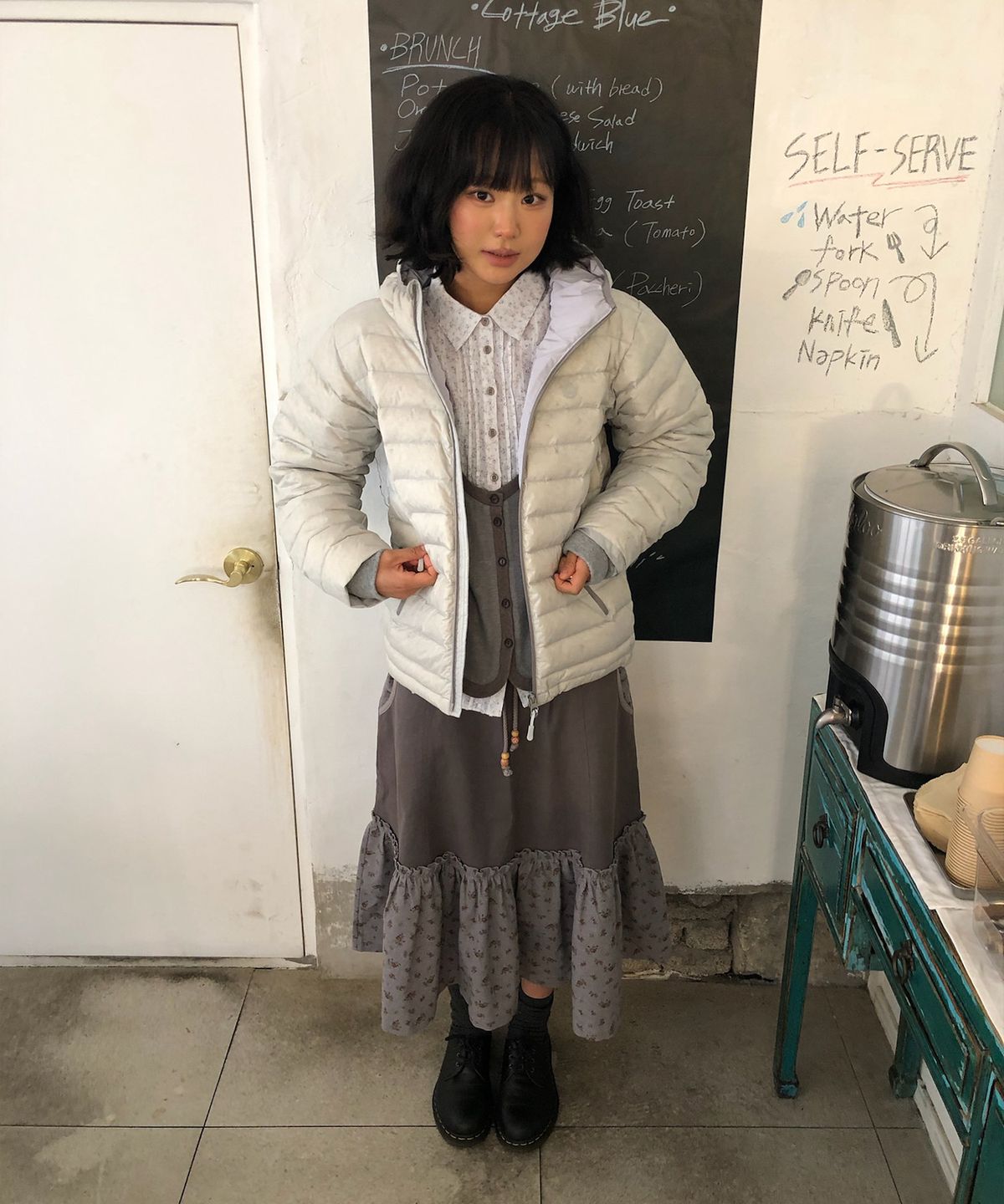 에이이에이이(AEAE) SHIRTS LAYERED CARDIGAN [GREY]