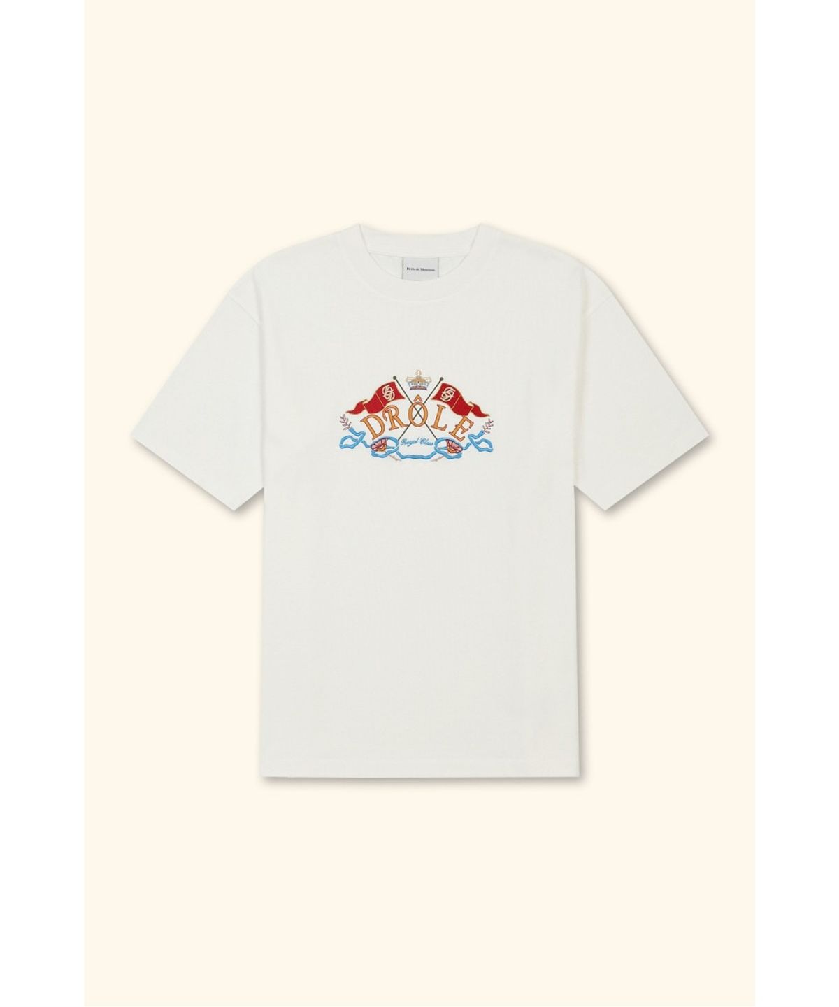 드롤드무슈(DROLE DE MONSIEUR) Crest Embroidery T-Shirt D0TCW26127WHM