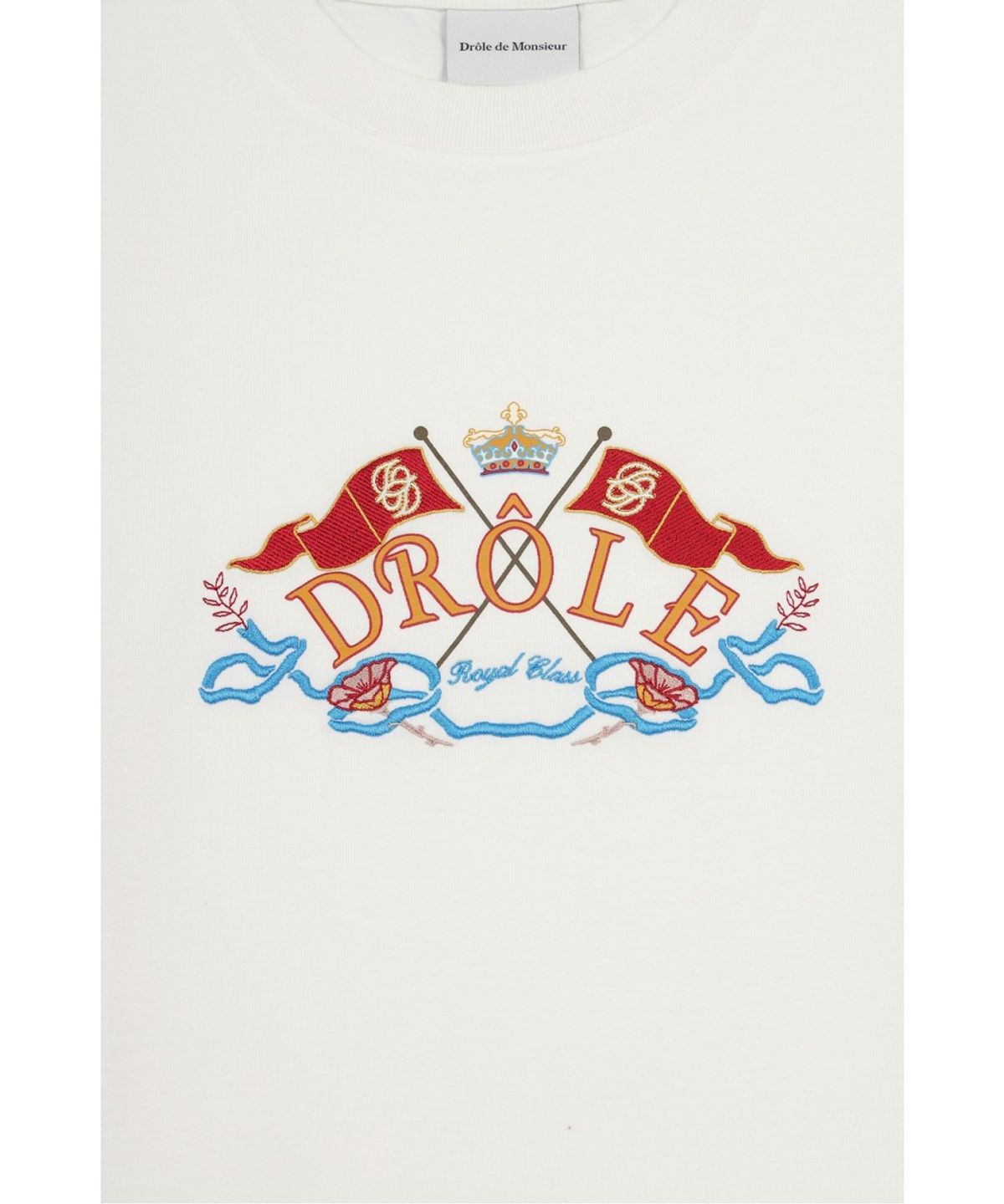 드롤드무슈(DROLE DE MONSIEUR) Crest Embroidery T-Shirt D0TCW26127WHM