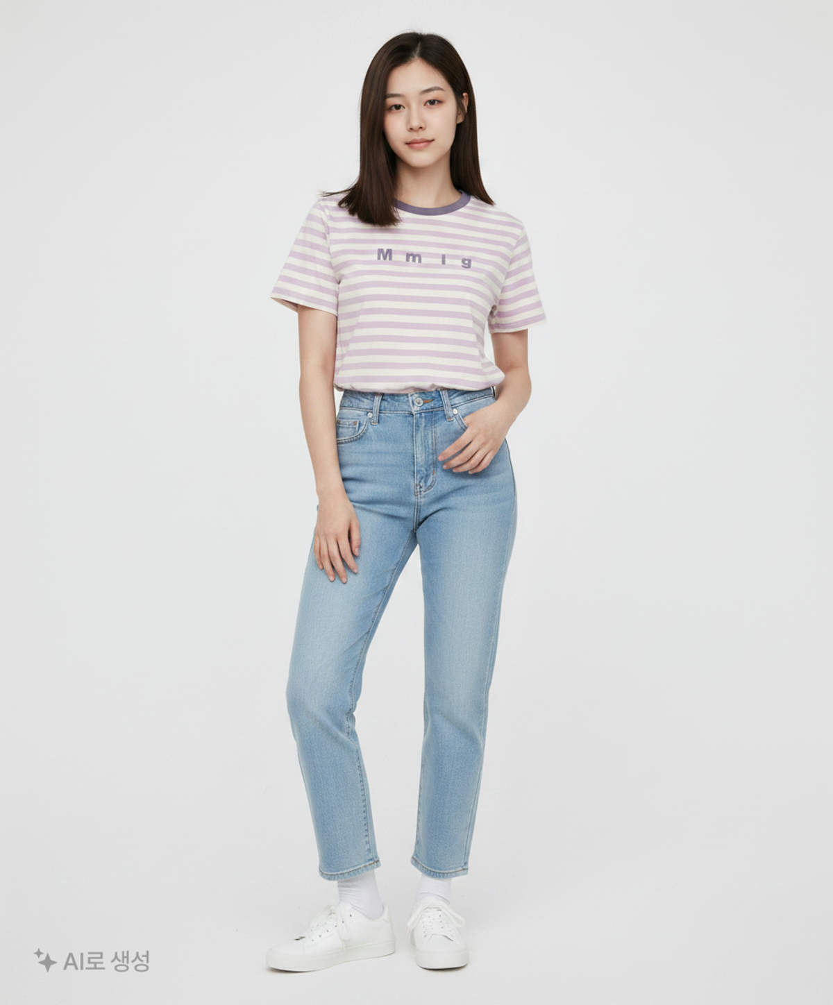 엠엠엘지(MMLG) [Mmlg] STRIPE HF-T (LAVENDER BLUE) M
