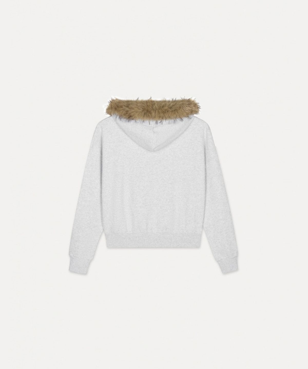 섭듀드(SUBDUED) Hooded Sweatshirt with Faux Fur (PEARL GREY MELANGE)