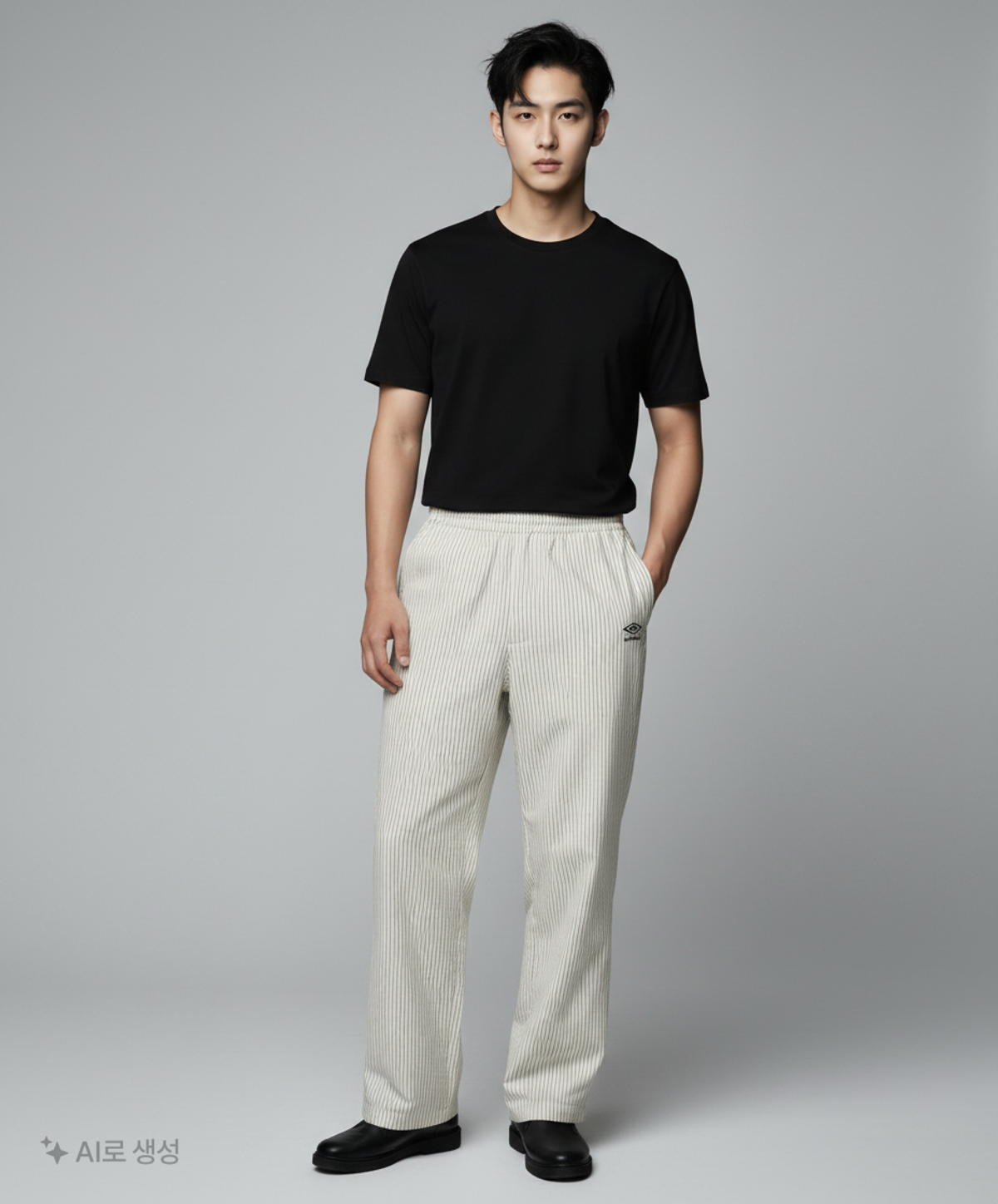 엄브로(UMBRO) 시어서커 와이드 팬츠 스트라이프 화이트(UQ223CPT63) S