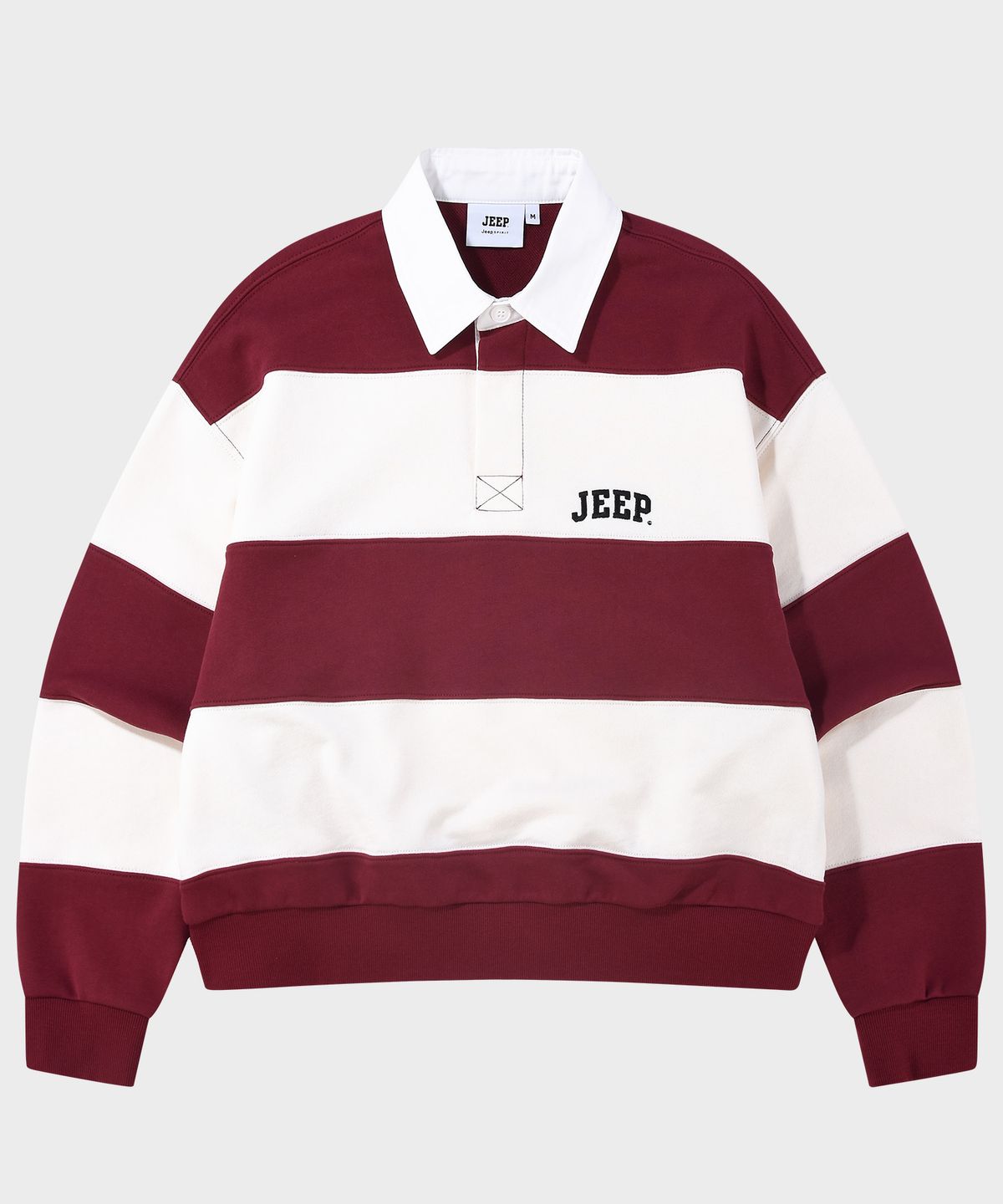지프(JEEP) WOMEN 레트로 1941 스트라이프 카라 맨투맨 (JR5TSF825BG)